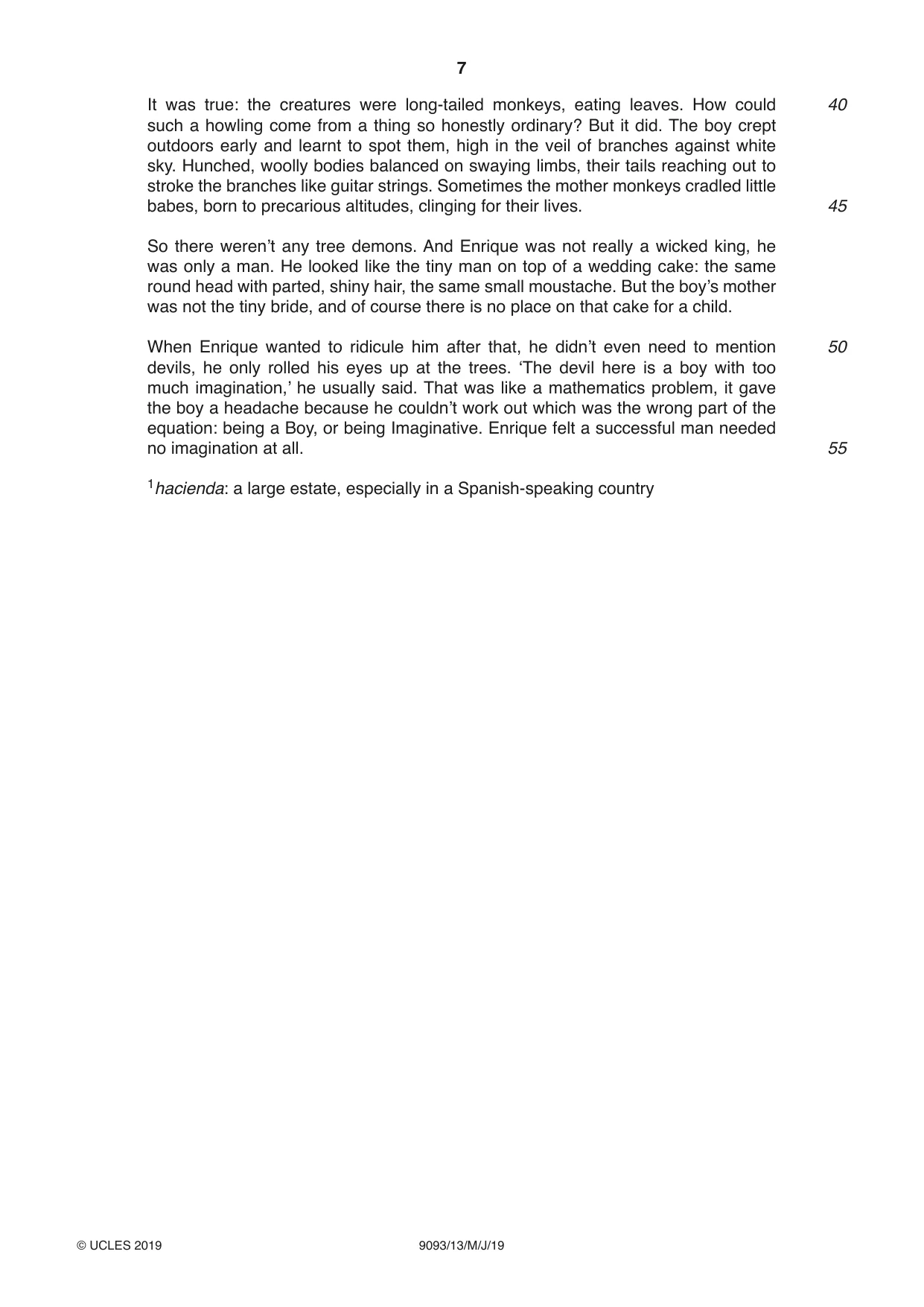 Cambridge A Level English - Language AS and A Level (from 2014) 9093 2019 May/June Paper 1 · Variant 3 question paper, page 7 of 8