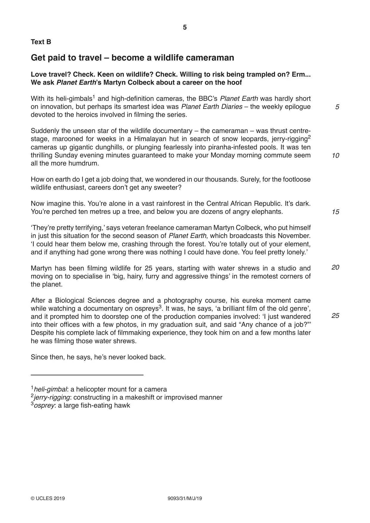Cambridge A Level English - Language AS and A Level (from 2014) 9093 2019 May/June Paper 3 · Variant 1 question paper, page 5 of 8