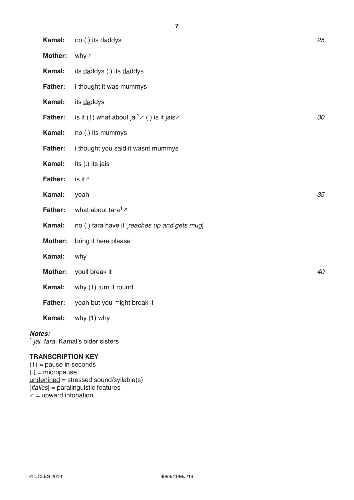 Cambridge A Level English - Language AS and A Level (from 2014) 9093 2019 May/June Paper 4 · Variant 1 question paper, page 7 of 8