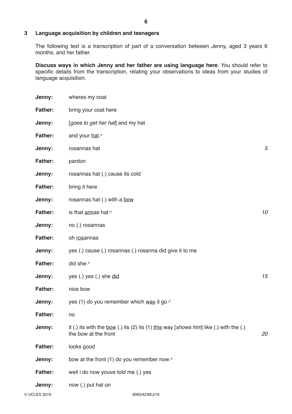 Cambridge A Level English - Language AS and A Level (from 2014) 9093 2019 May/June Paper 4 · Variant 2 question paper, page 6 of 8