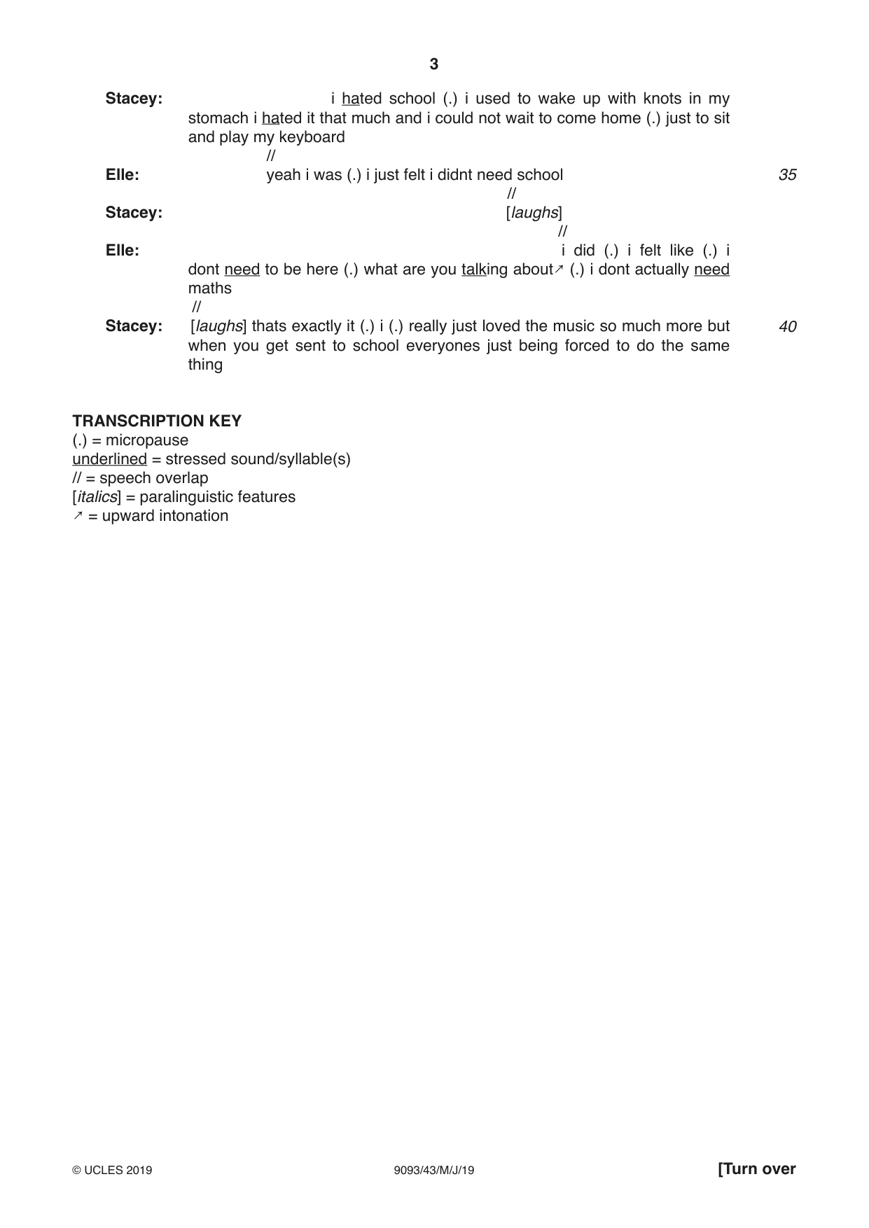 Cambridge A Level English - Language AS and A Level (from 2014) 9093 2019 May/June Paper 4 · Variant 3 question paper, page 3 of 8
