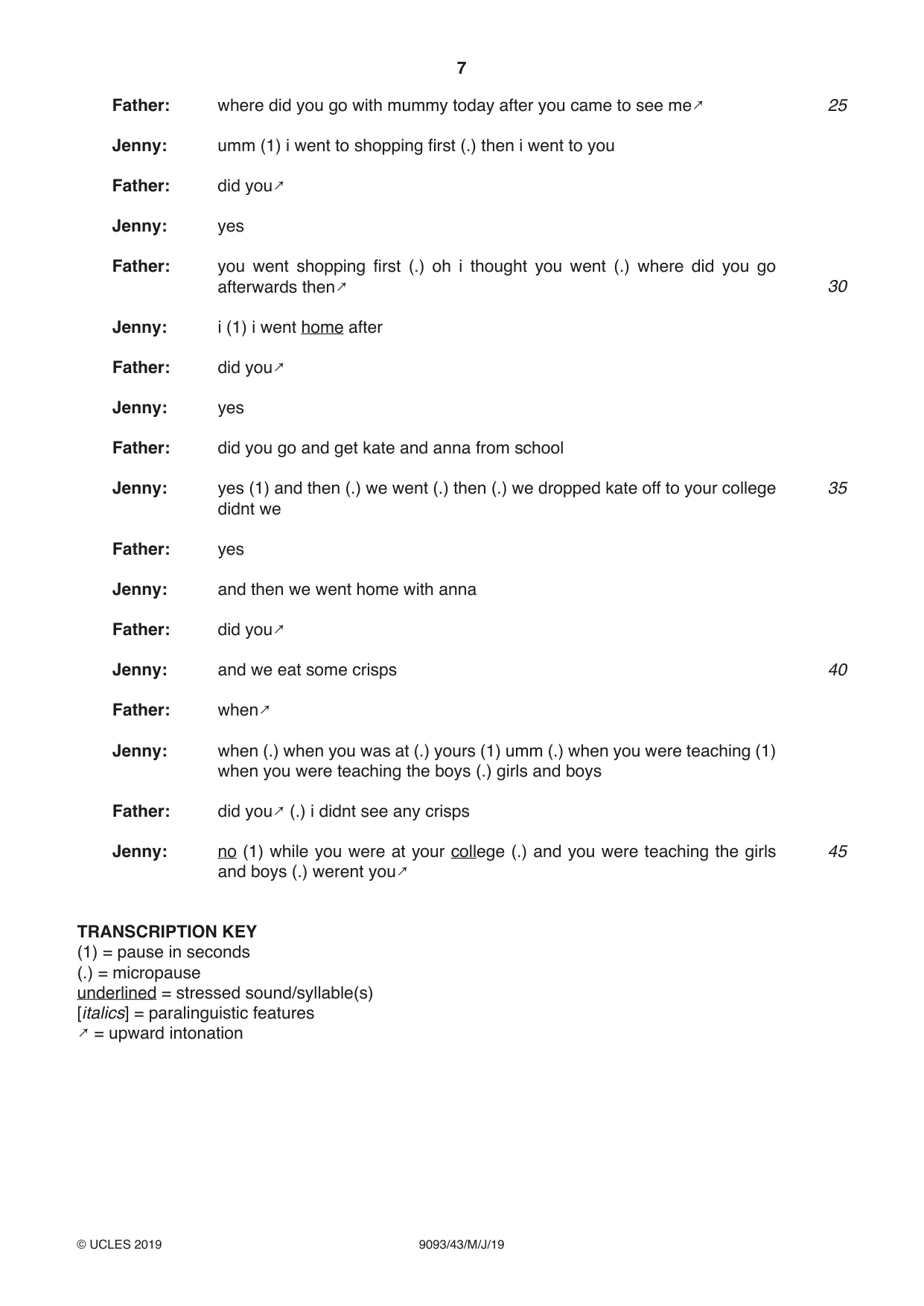 Cambridge A Level English - Language AS and A Level (from 2014) 9093 2019 May/June Paper 4 · Variant 3 question paper, page 7 of 8