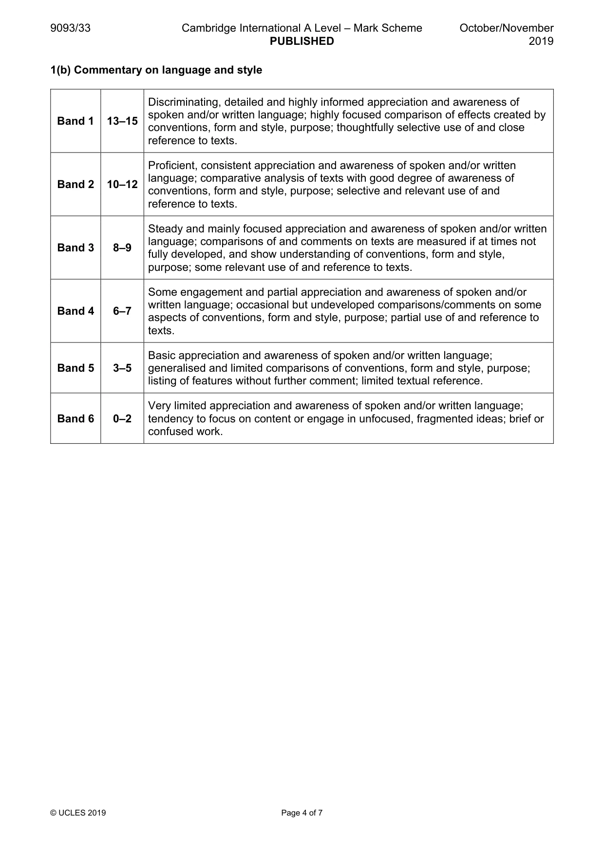 Mark scheme, page 4 of 7