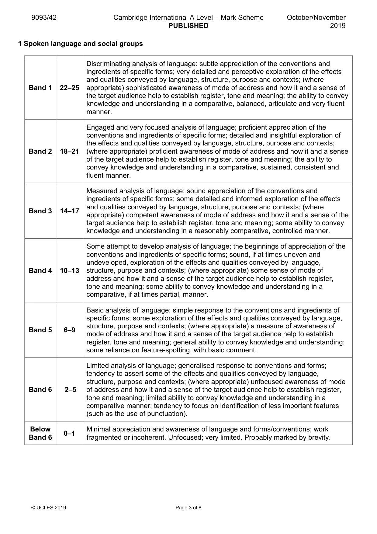 Mark scheme, page 3 of 8