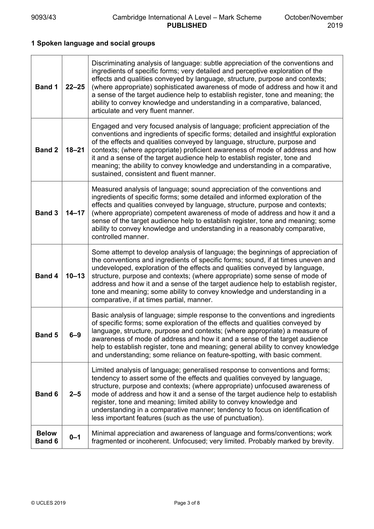 Mark scheme, page 3 of 8