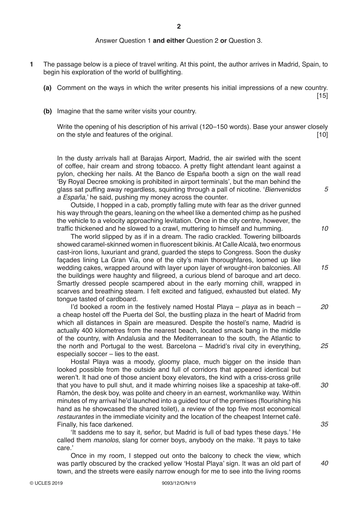 Cambridge A Level English - Language AS and A Level (from 2014) 9093 2019 Oct/Nov Paper 1 · Variant 2 question paper, page 2 of 8