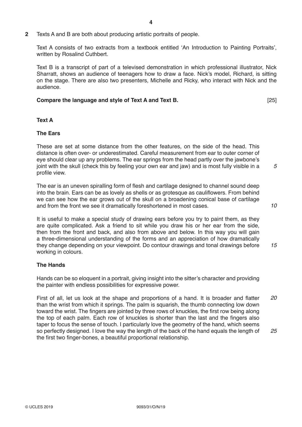 Cambridge A Level English - Language AS and A Level (from 2014) 9093 2019 Oct/Nov Paper 3 · Variant 1 question paper, page 4 of 8