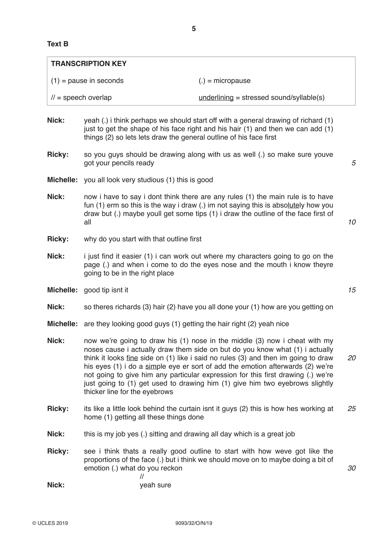 Cambridge A Level English - Language AS and A Level (from 2014) 9093 2019 Oct/Nov Paper 3 · Variant 2 question paper, page 5 of 8