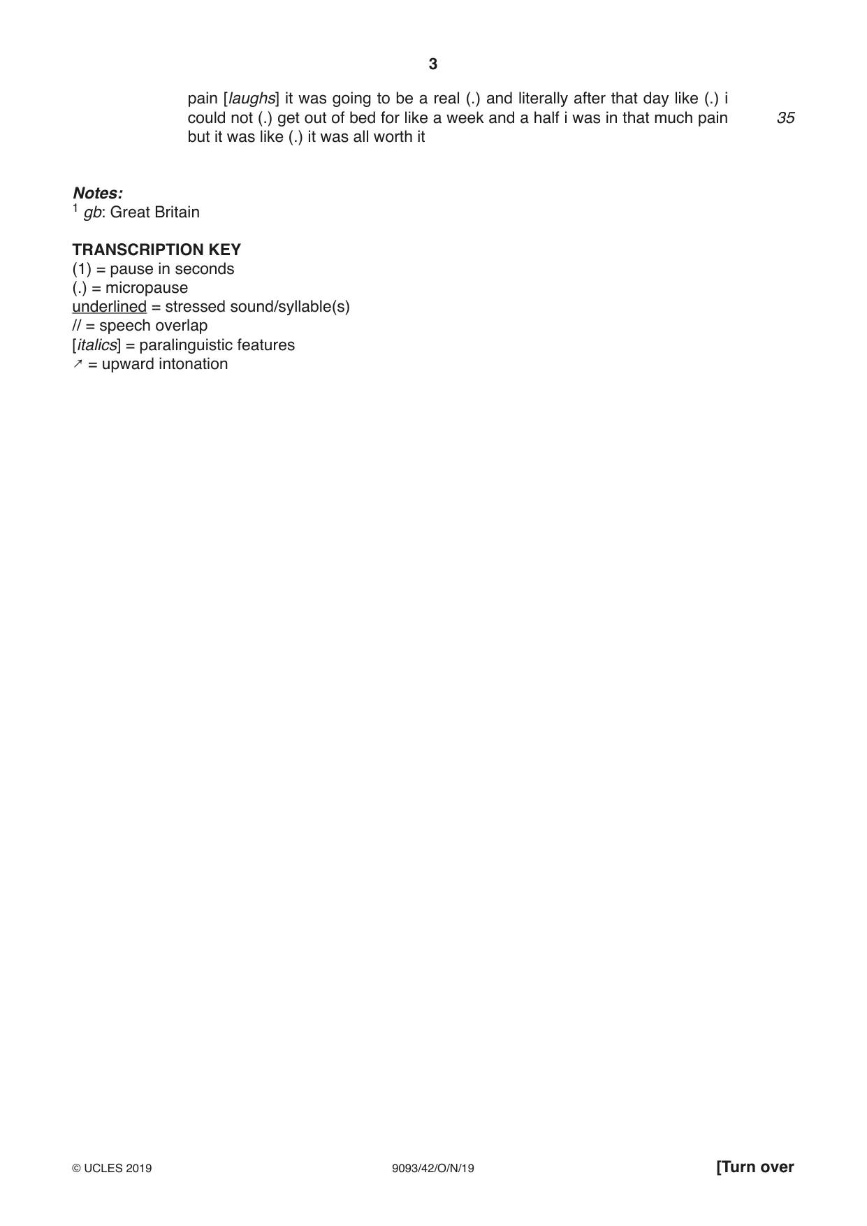 Cambridge A Level English - Language AS and A Level (from 2014) 9093 2019 Oct/Nov Paper 4 · Variant 2 question paper, page 3 of 8