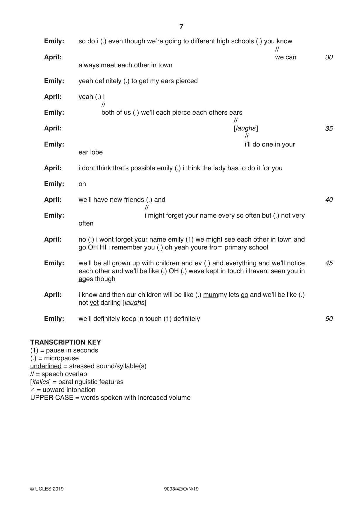 Cambridge A Level English - Language AS and A Level (from 2014) 9093 2019 Oct/Nov Paper 4 · Variant 2 question paper, page 7 of 8