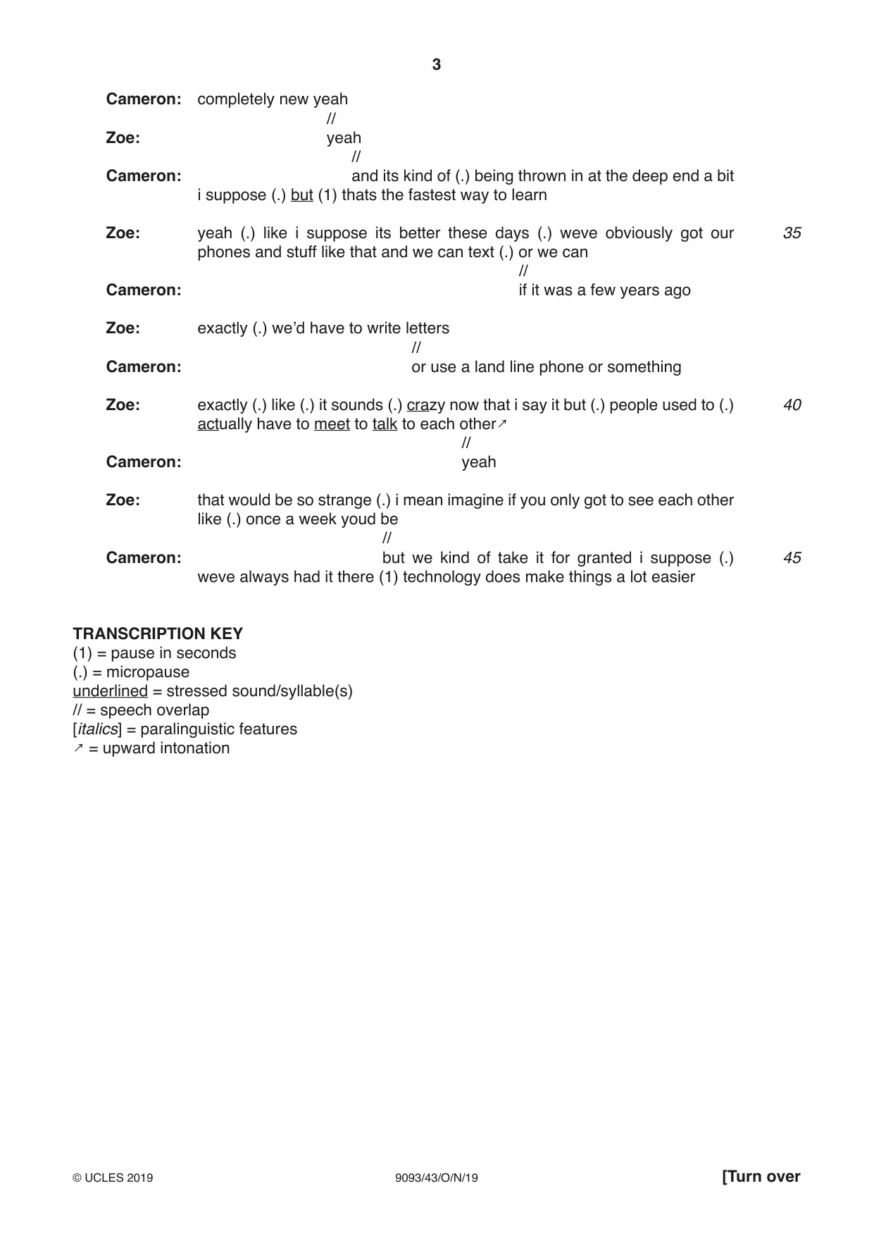 Cambridge A Level English - Language AS and A Level (from 2014) 9093 2019 Oct/Nov Paper 4 · Variant 3 question paper, page 3 of 8