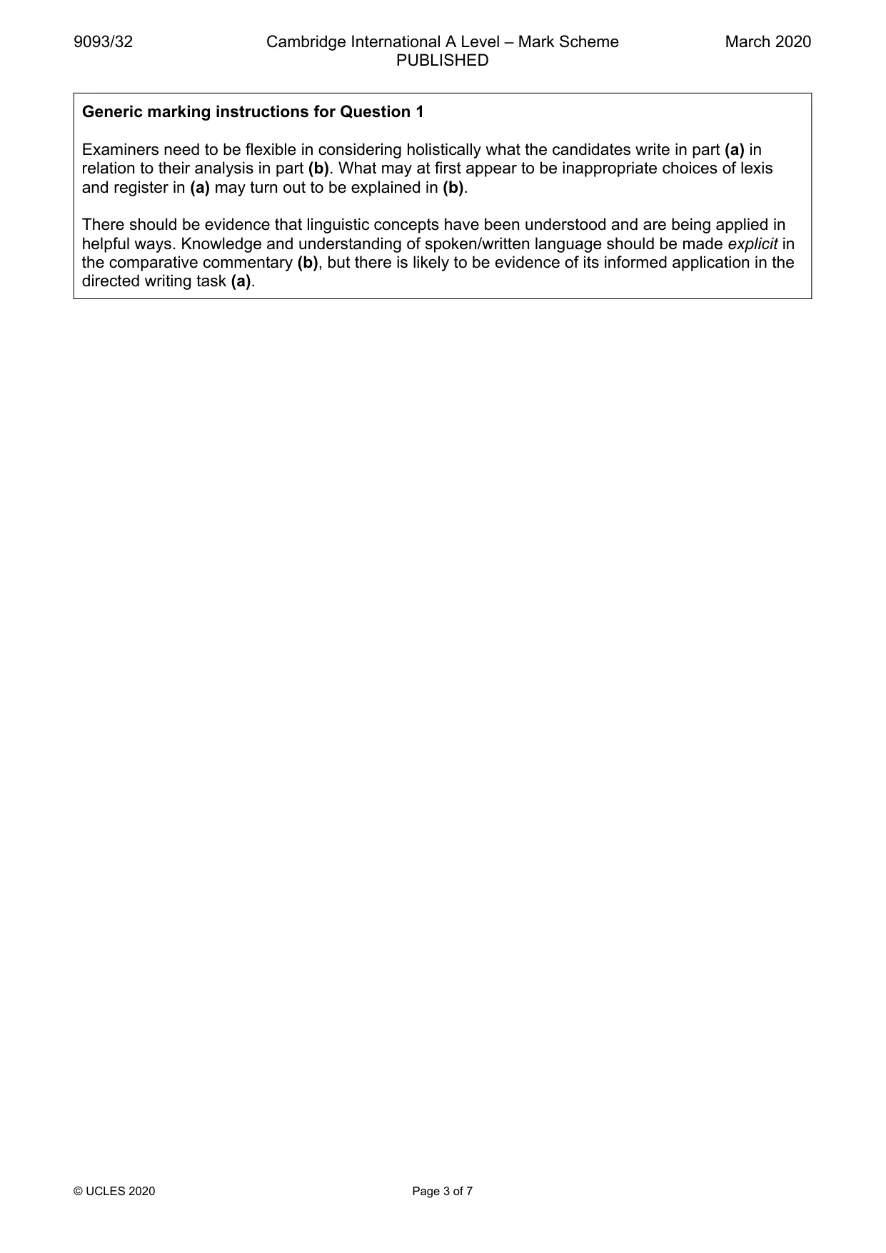 Mark scheme, page 3 of 7
