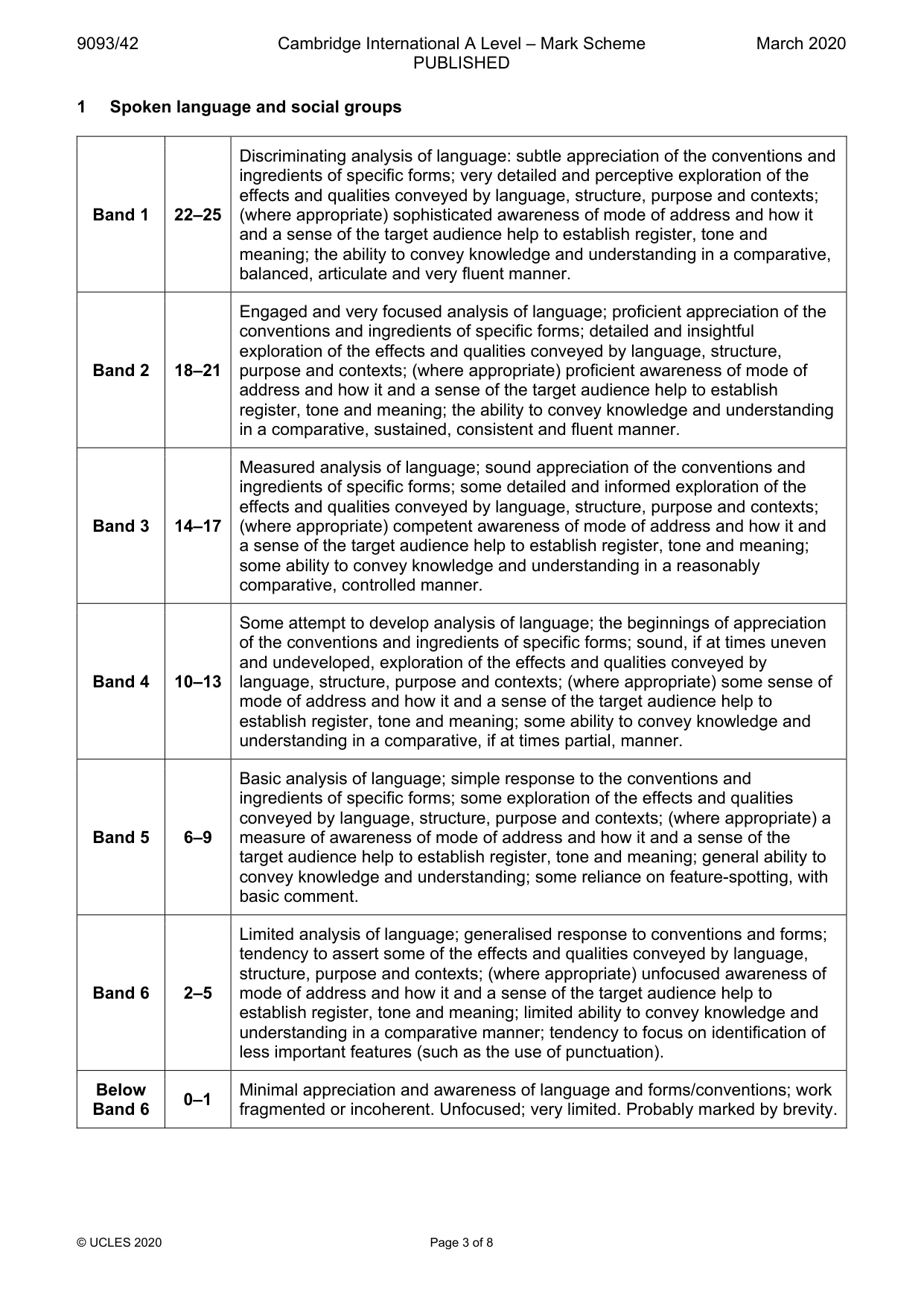 Mark scheme, page 3 of 8