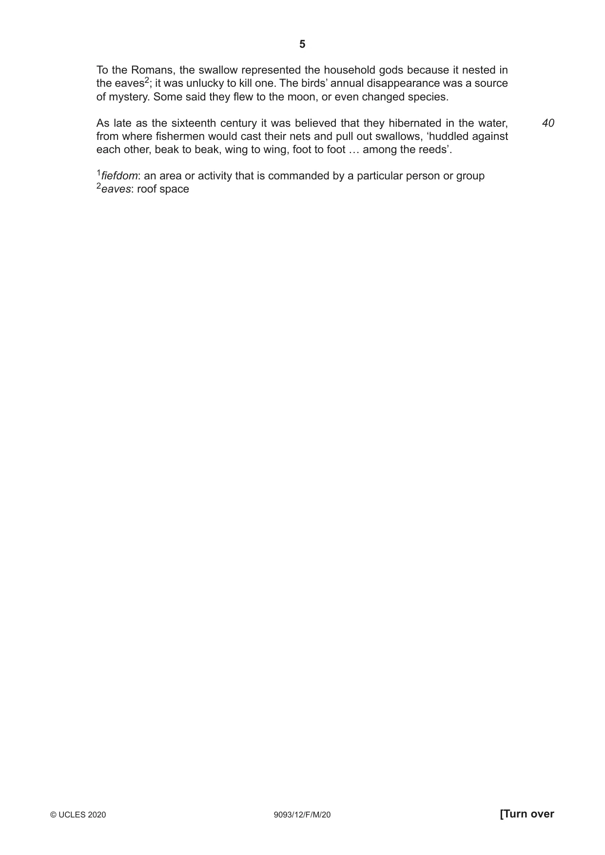 Cambridge A Level English - Language AS and A Level (from 2014) 9093 2020 Feb/March Paper 1 · Variant 2 question paper, page 5 of 8