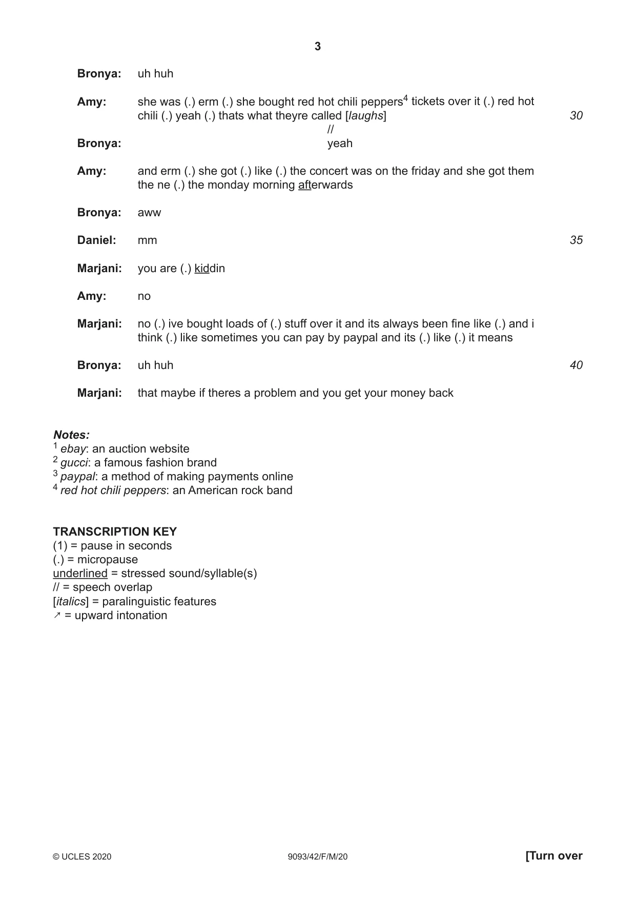 Cambridge A Level English - Language AS and A Level (from 2014) 9093 2020 Feb/March Paper 4 · Variant 2 question paper, page 3 of 8
