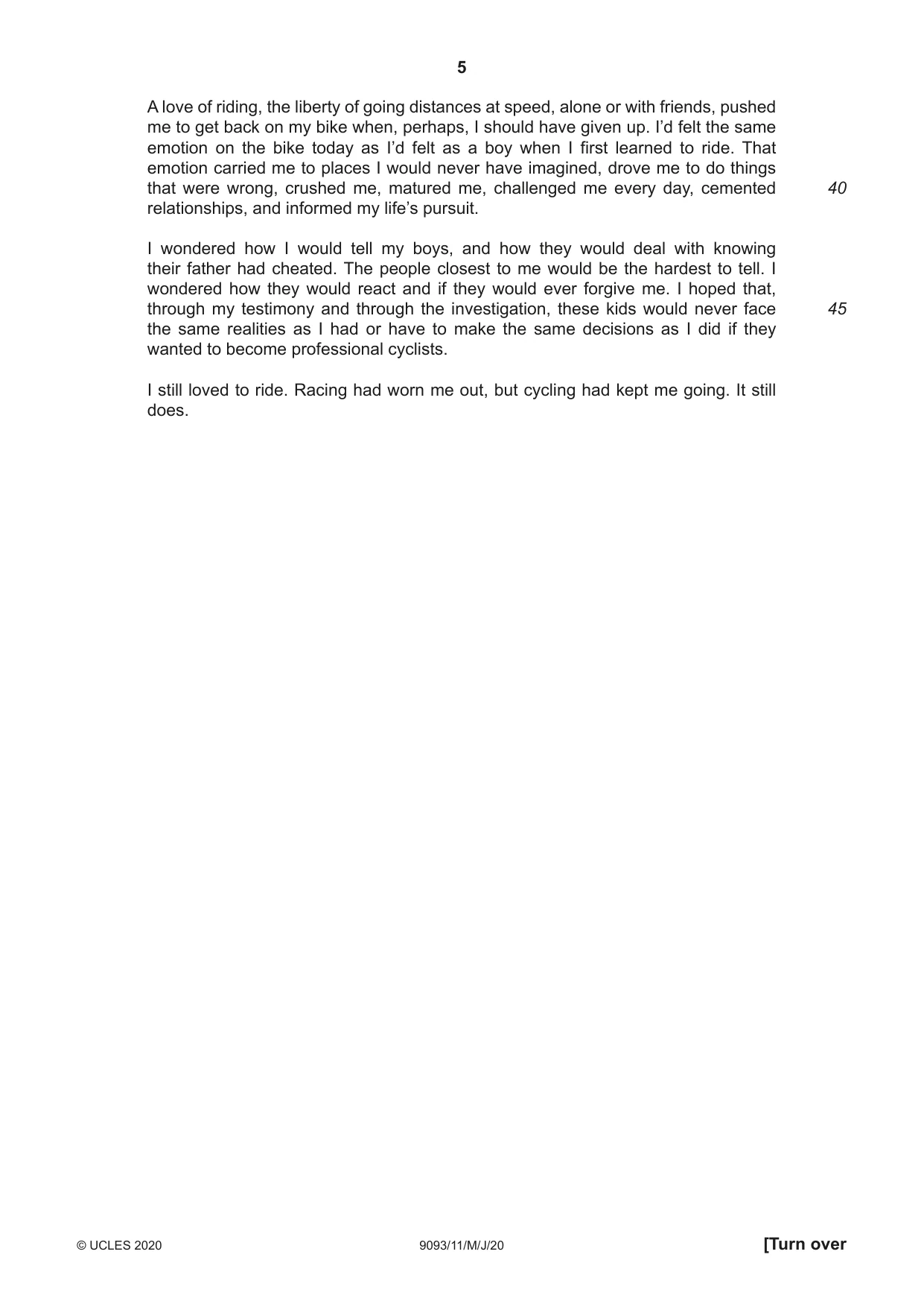 Cambridge A Level English - Language AS and A Level (from 2014) 9093 2020 May/June Paper 1 · Variant 1 question paper, page 5 of 8