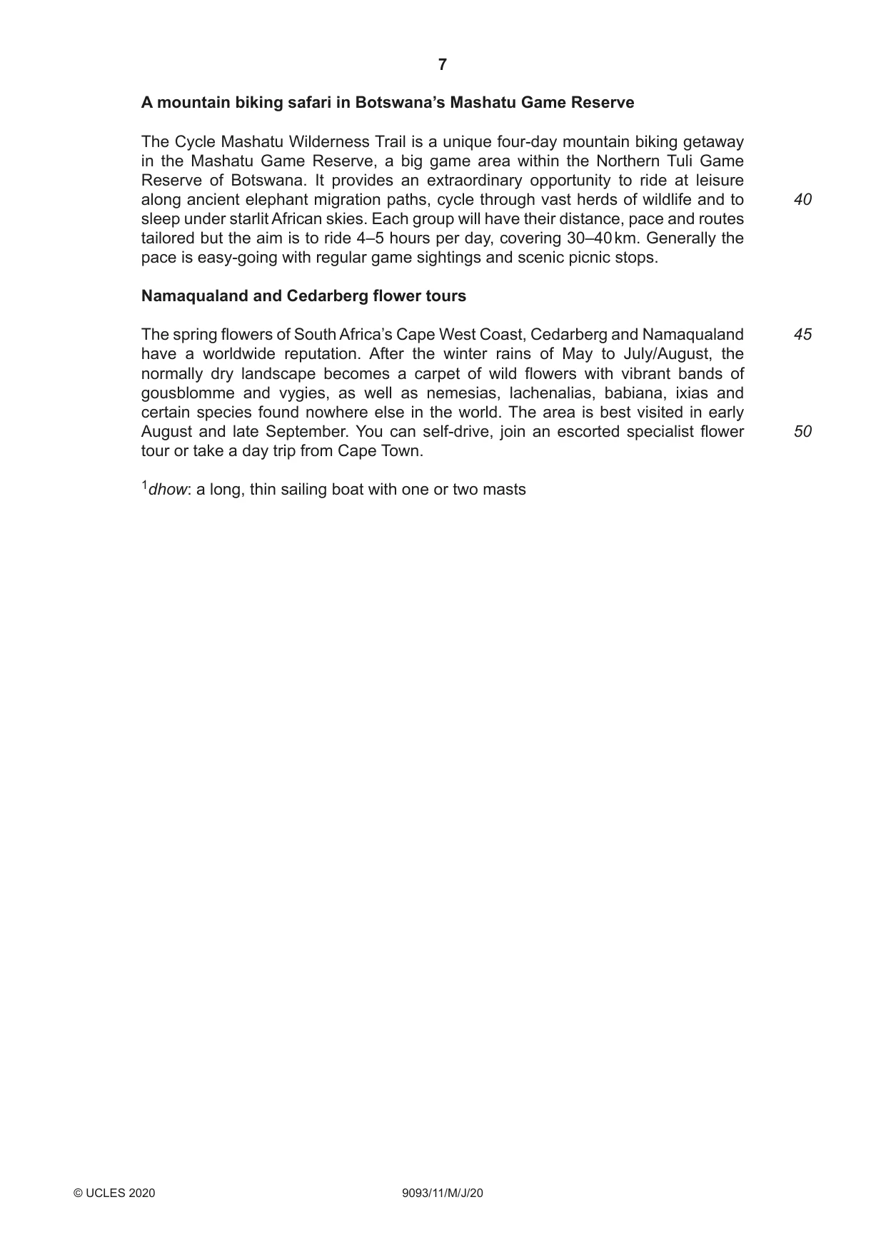 Cambridge A Level English - Language AS and A Level (from 2014) 9093 2020 May/June Paper 1 · Variant 1 question paper, page 7 of 8