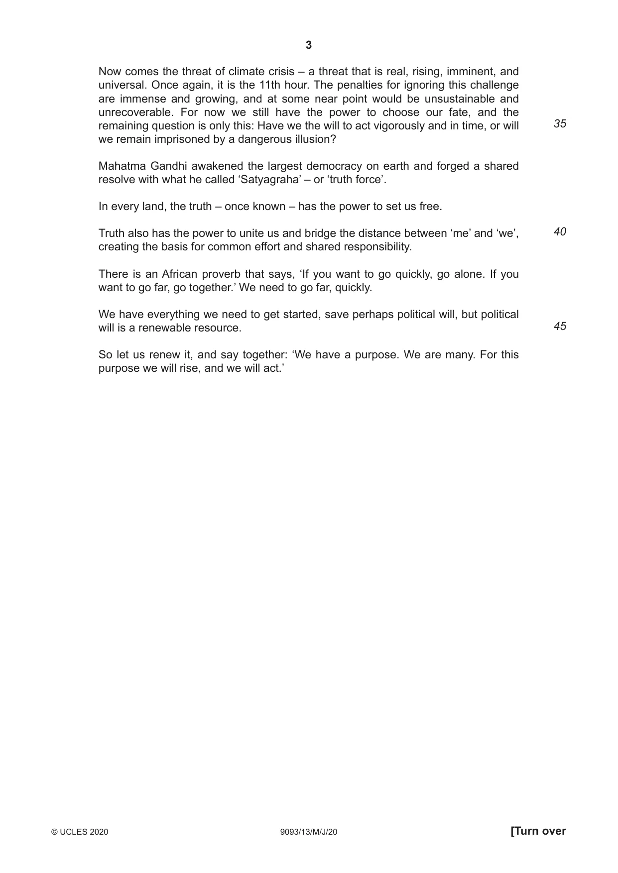 Cambridge A Level English - Language AS and A Level (from 2014) 9093 2020 May/June Paper 1 · Variant 3 question paper, page 3 of 8