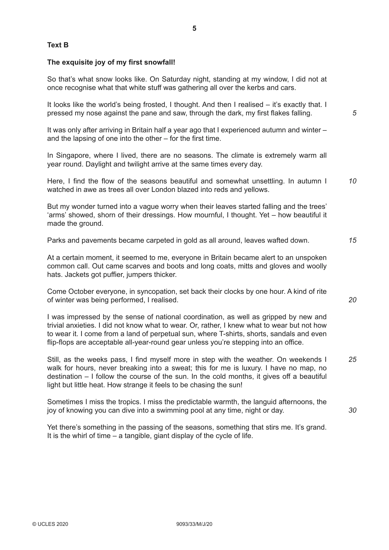 Cambridge A Level English - Language AS and A Level (from 2014) 9093 2020 May/June Paper 3 · Variant 3 question paper, page 5 of 8