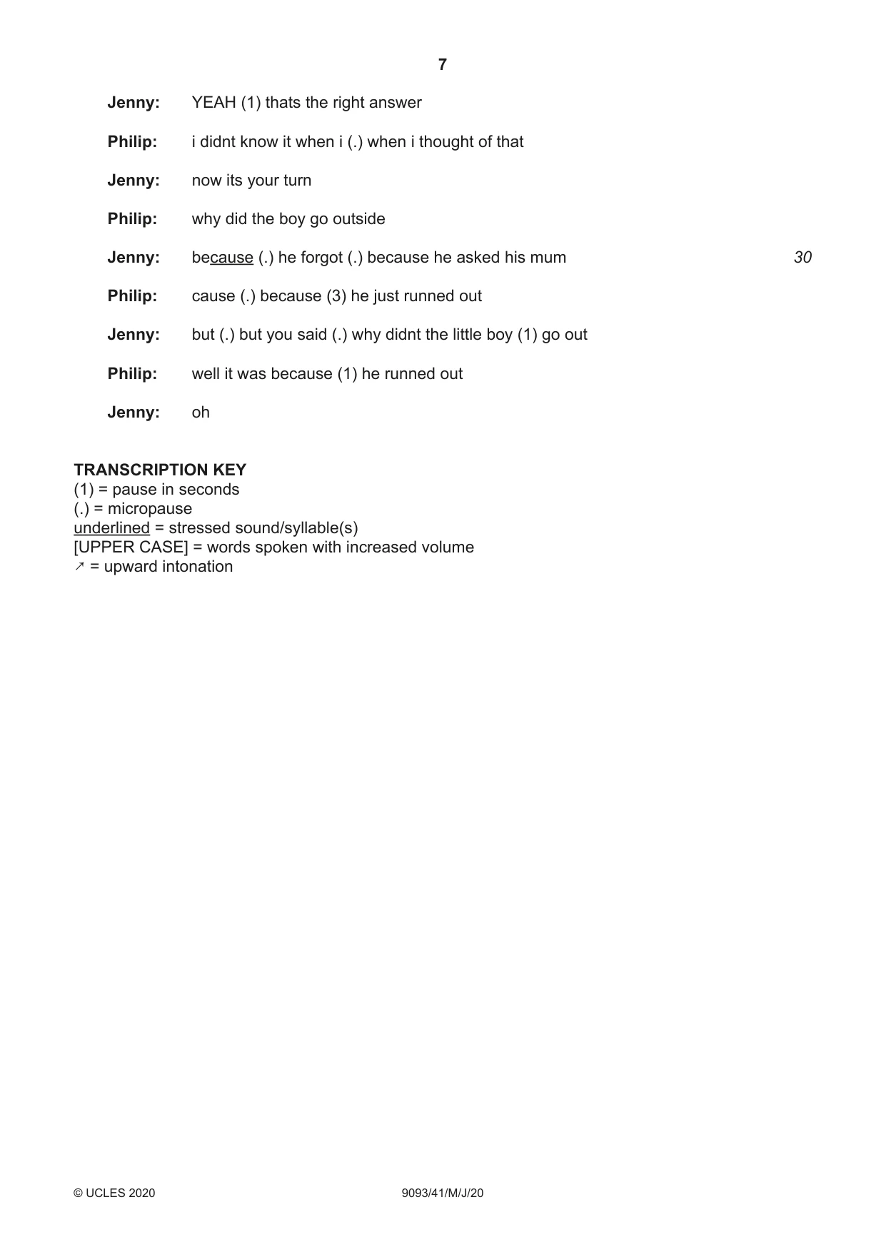 Cambridge A Level English - Language AS and A Level (from 2014) 9093 2020 May/June Paper 4 · Variant 1 question paper, page 7 of 8