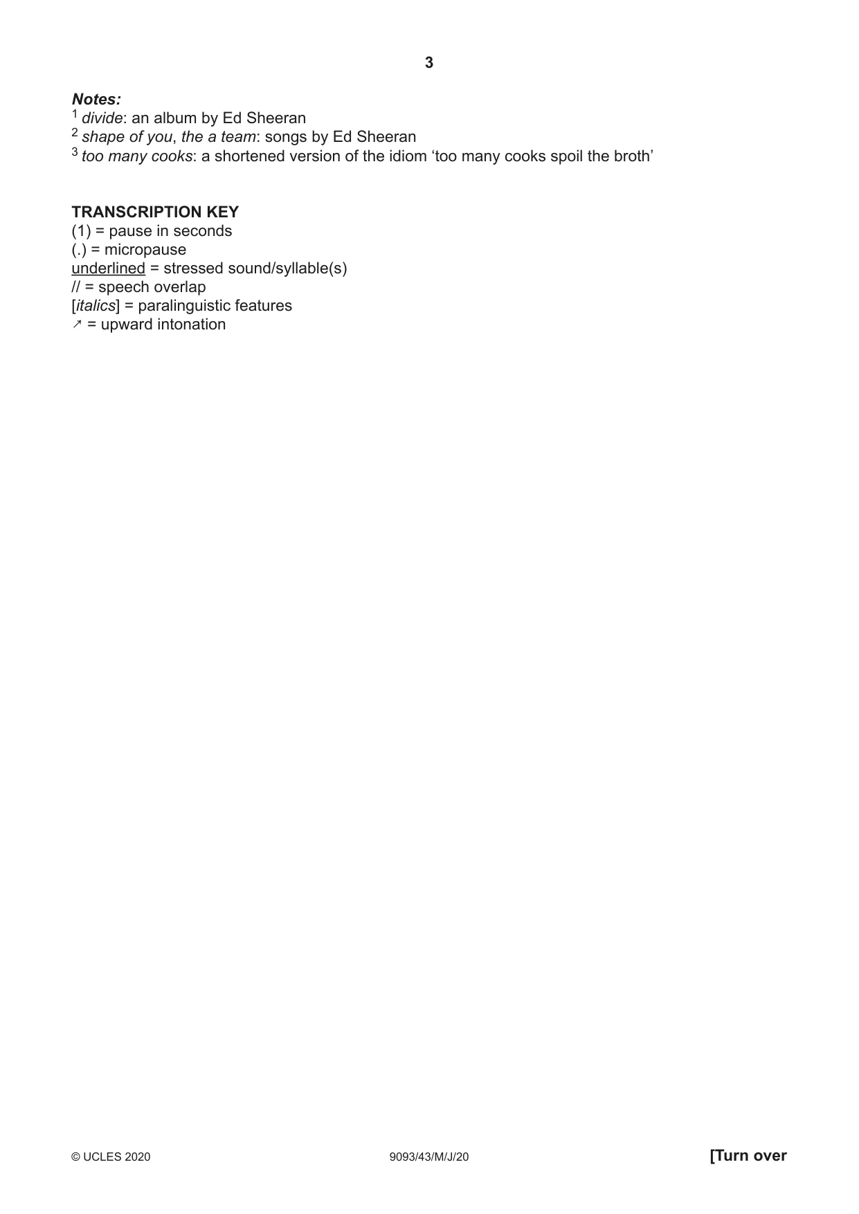 Cambridge A Level English - Language AS and A Level (from 2014) 9093 2020 May/June Paper 4 · Variant 3 question paper, page 3 of 8