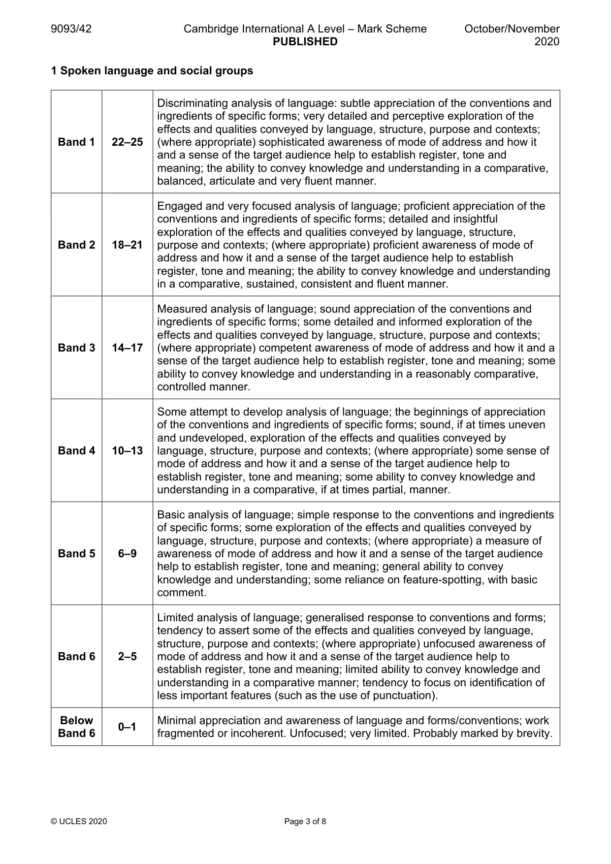 Mark scheme, page 3 of 8