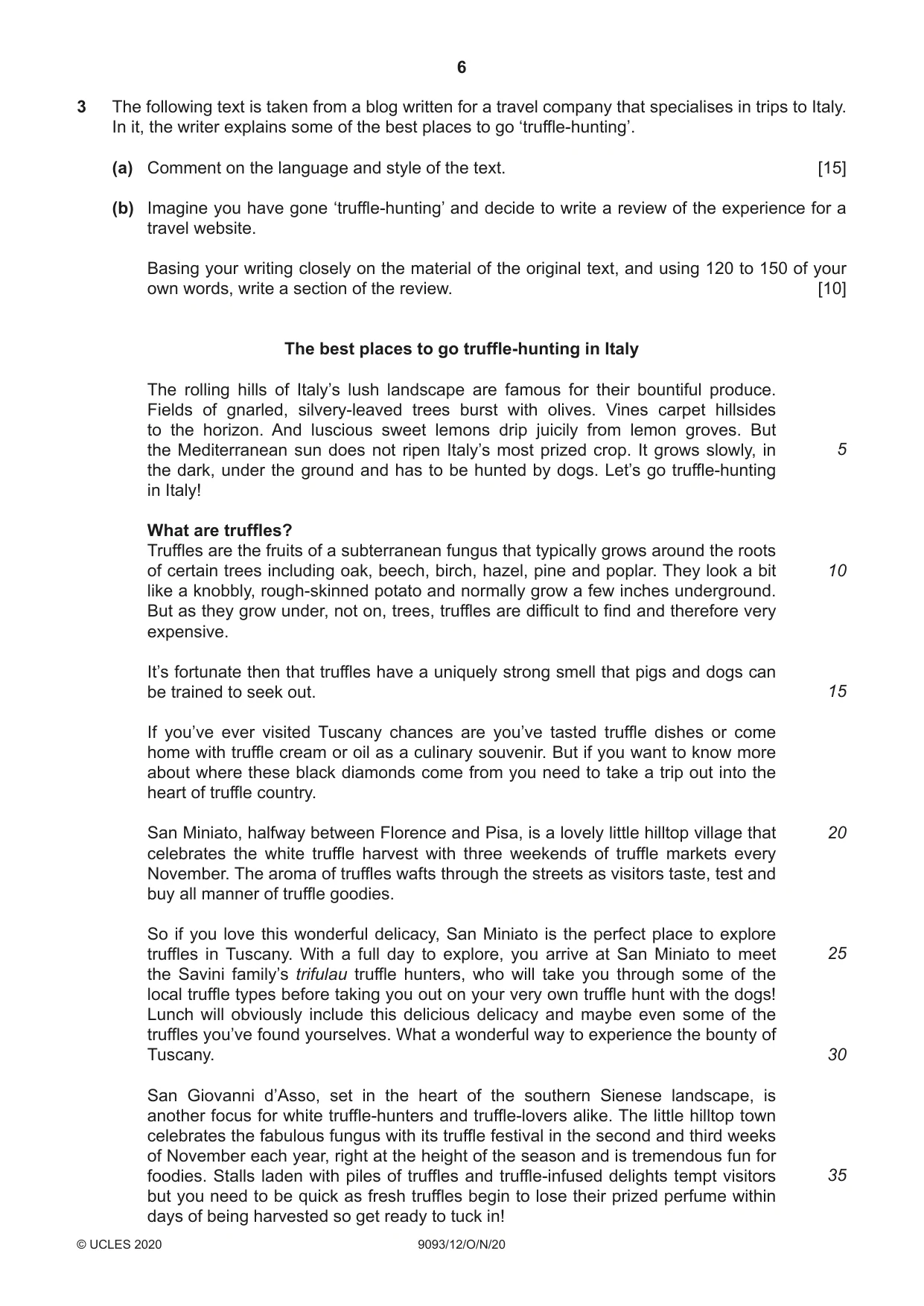 Cambridge A Level English - Language AS and A Level (from 2014) 9093 2020 Oct/Nov Paper 1 · Variant 2 question paper, page 6 of 8