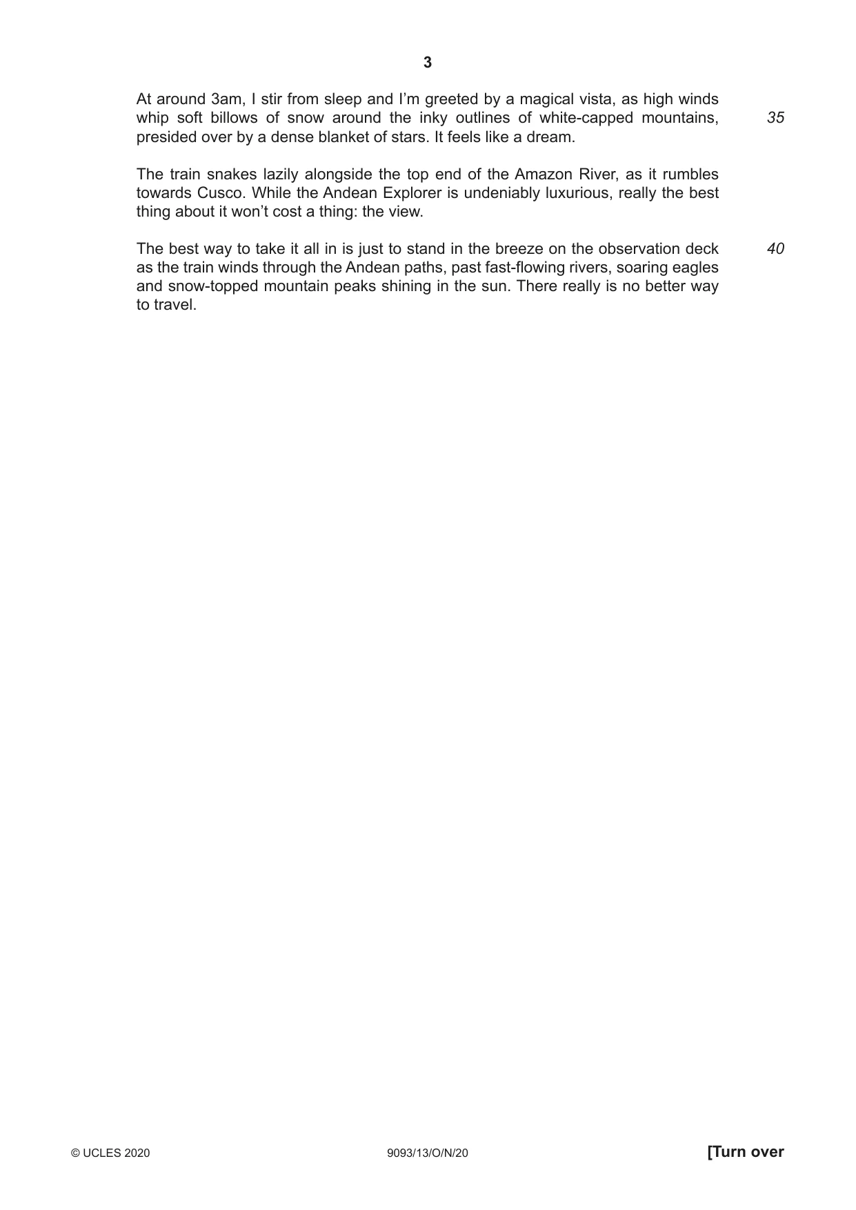 Cambridge A Level English - Language AS and A Level (from 2014) 9093 2020 Oct/Nov Paper 1 · Variant 3 question paper, page 3 of 8