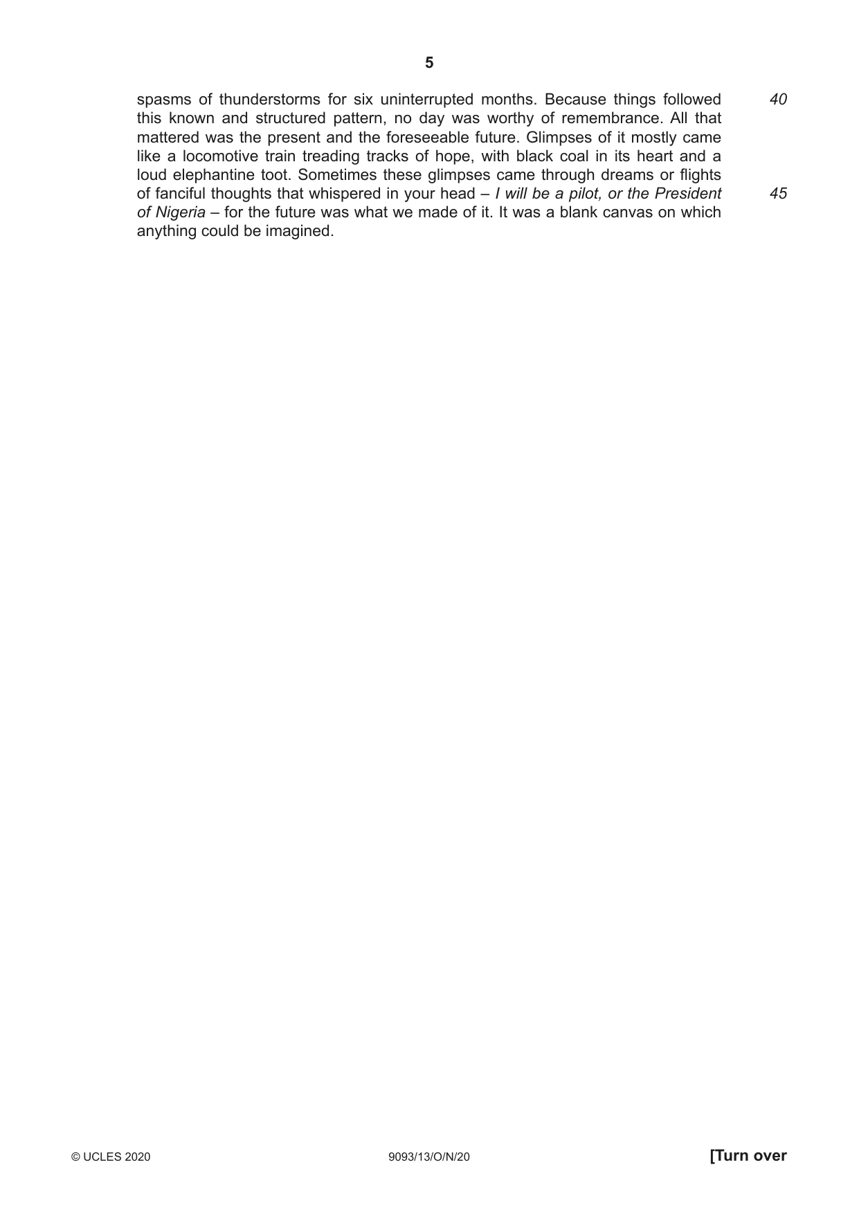 Cambridge A Level English - Language AS and A Level (from 2014) 9093 2020 Oct/Nov Paper 1 · Variant 3 question paper, page 5 of 8