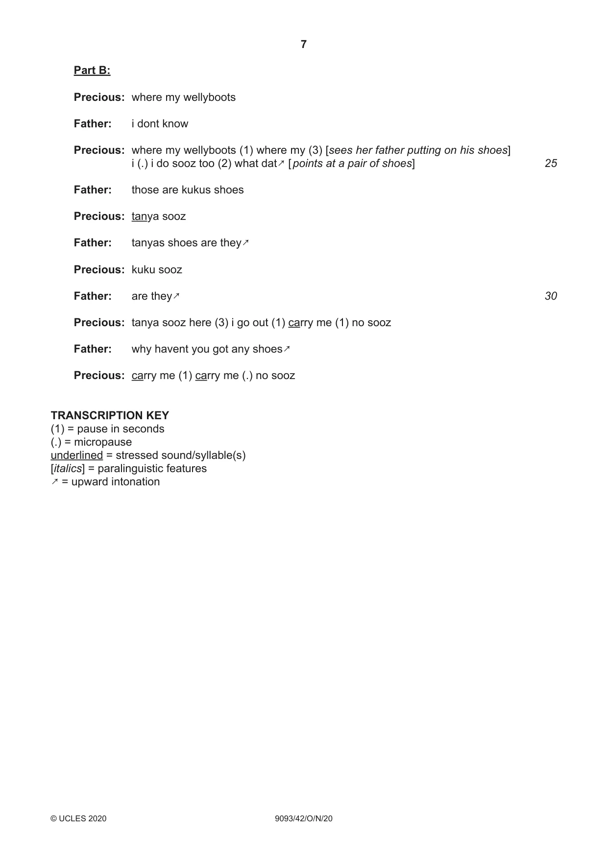 Cambridge A Level English - Language AS and A Level (from 2014) 9093 2020 Oct/Nov Paper 4 · Variant 2 question paper, page 7 of 8