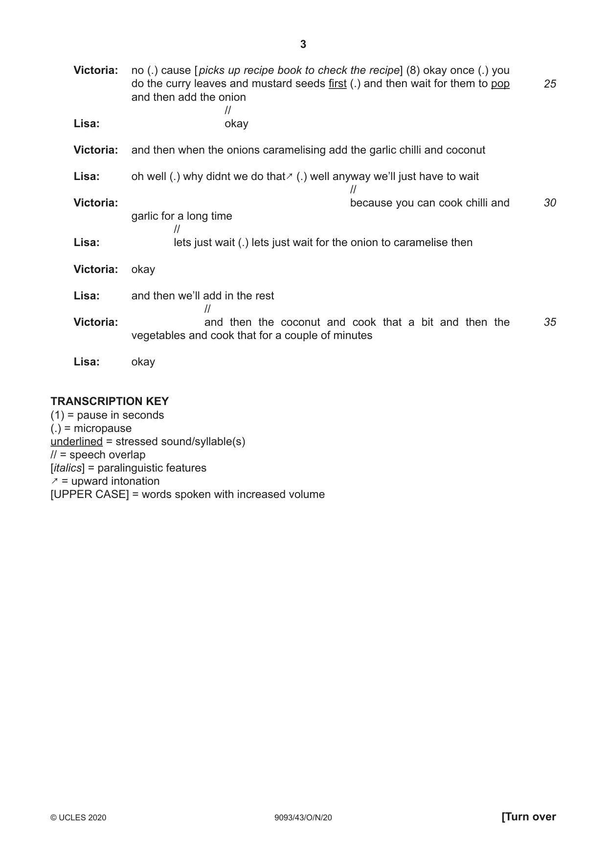 Cambridge A Level English - Language AS and A Level (from 2014) 9093 2020 Oct/Nov Paper 4 · Variant 3 question paper, page 3 of 8