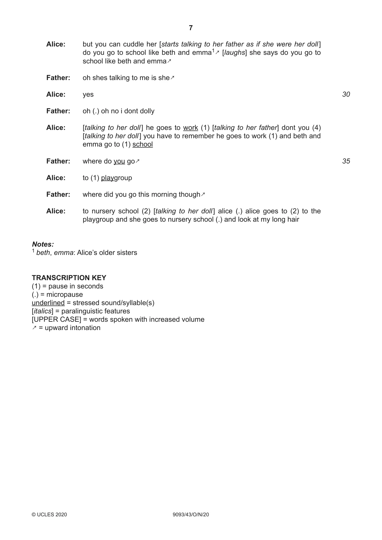 Cambridge A Level English - Language AS and A Level (from 2014) 9093 2020 Oct/Nov Paper 4 · Variant 3 question paper, page 7 of 8