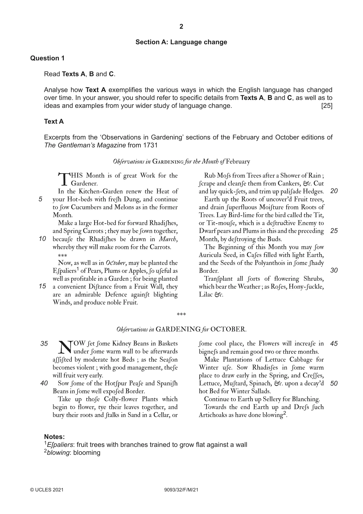 Cambridge A Level English - Language AS and A Level (from 2014) 9093 2021 Feb/March Paper 3 · Variant 2 question paper, page 2 of 8