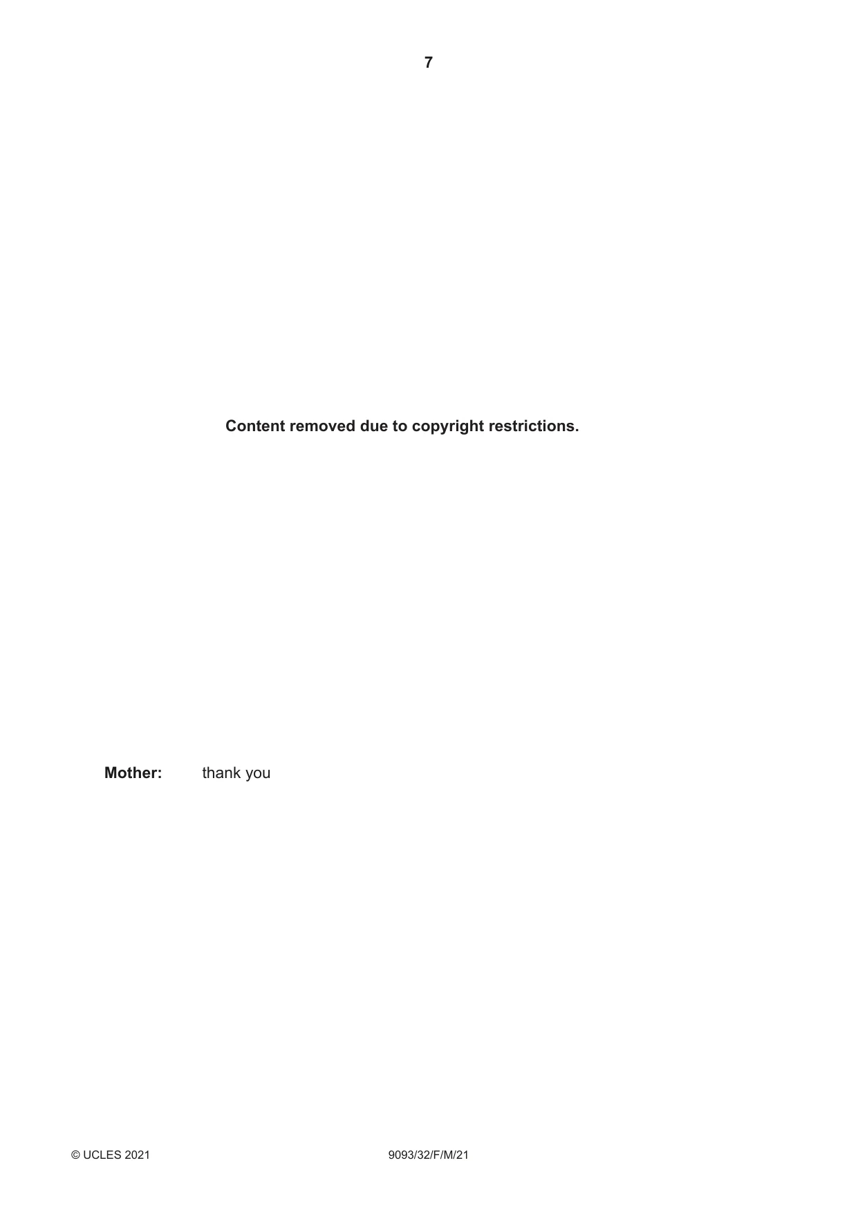 Cambridge A Level English - Language AS and A Level (from 2014) 9093 2021 Feb/March Paper 3 · Variant 2 question paper, page 7 of 8