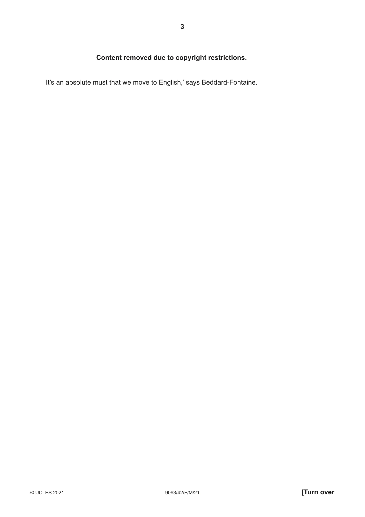 Cambridge A Level English - Language AS and A Level (from 2014) 9093 2021 Feb/March Paper 4 · Variant 2 question paper, page 3 of 8