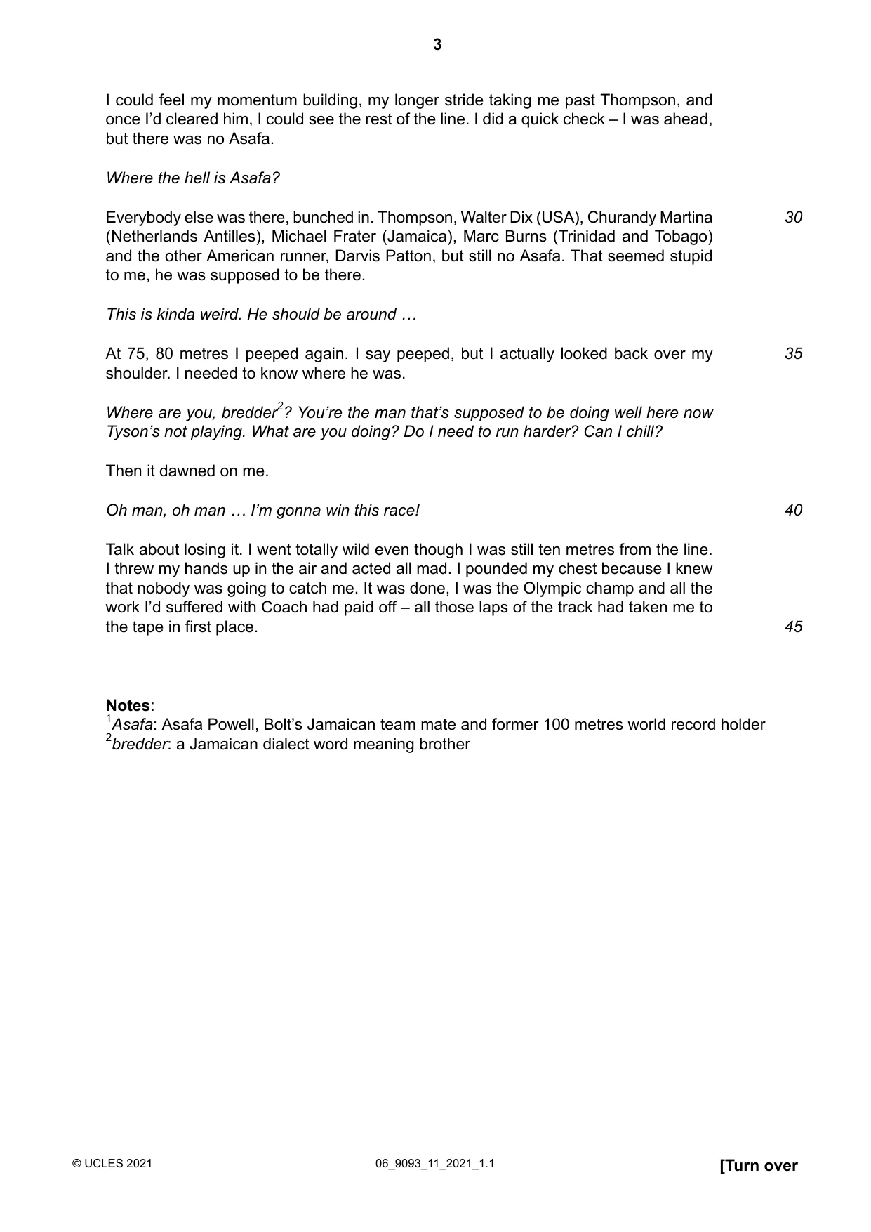 Cambridge A Level English - Language AS and A Level (from 2014) 9093 2021 May/June Paper 1 · Variant 1 question paper, page 3 of 8