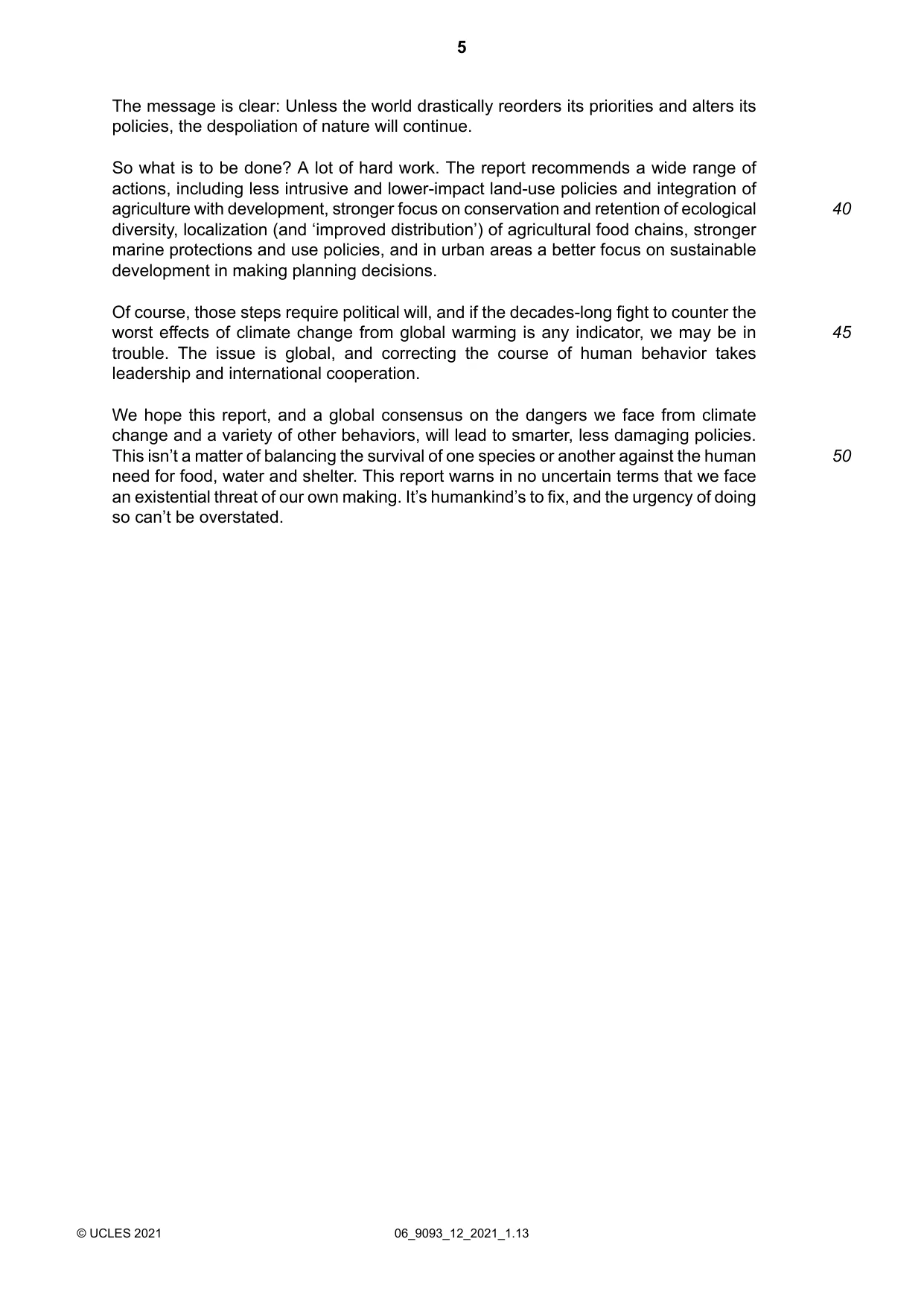Cambridge A Level English - Language AS and A Level (from 2014) 9093 2021 May/June Paper 1 · Variant 2 question paper, page 5 of 8