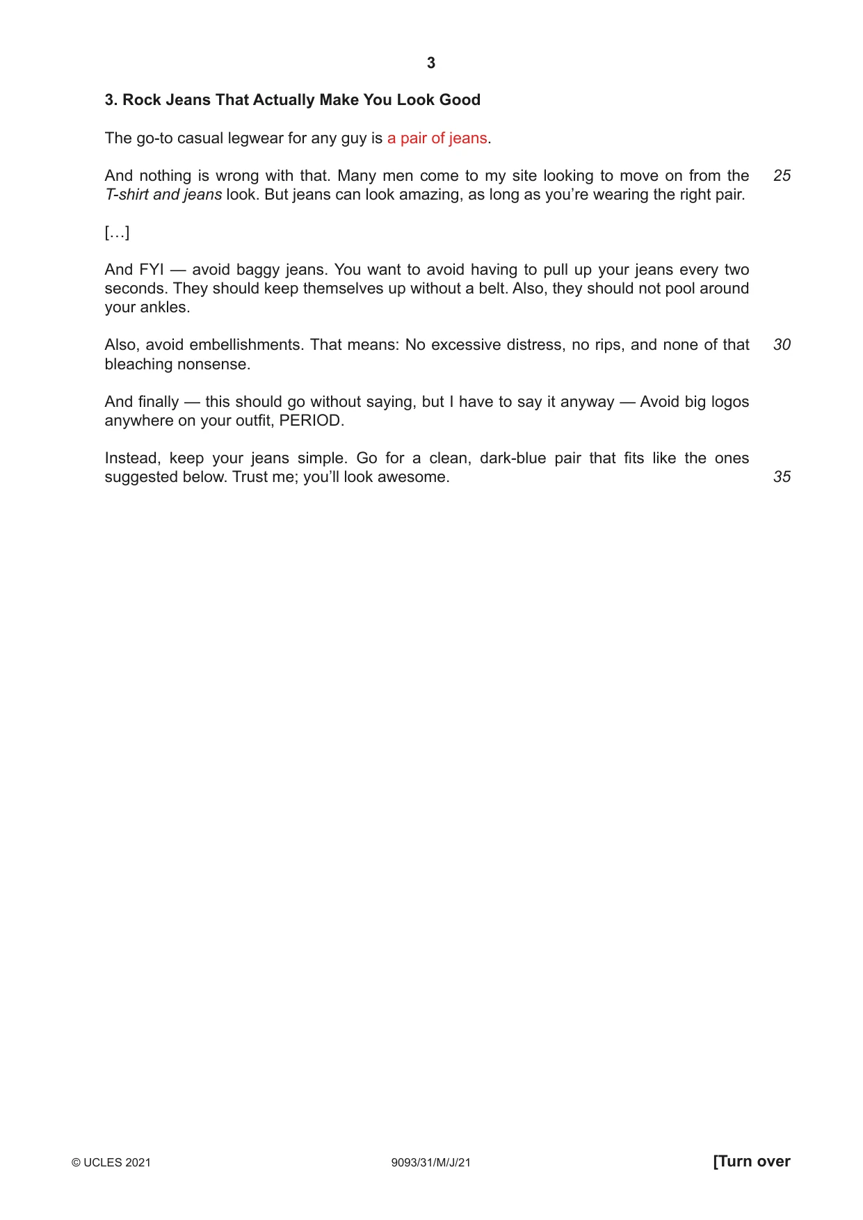 Cambridge A Level English - Language AS and A Level (from 2014) 9093 2021 May/June Paper 3 · Variant 1 question paper, page 3 of 8