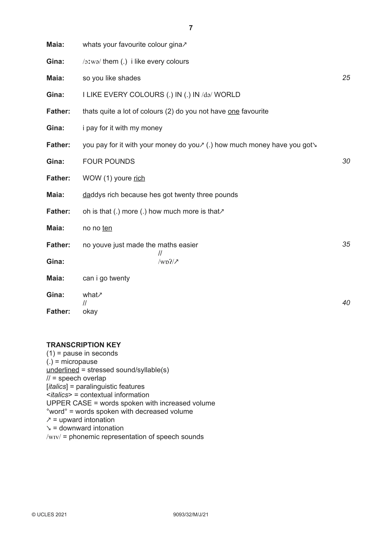 Cambridge A Level English - Language AS and A Level (from 2014) 9093 2021 May/June Paper 3 · Variant 2 question paper, page 7 of 8