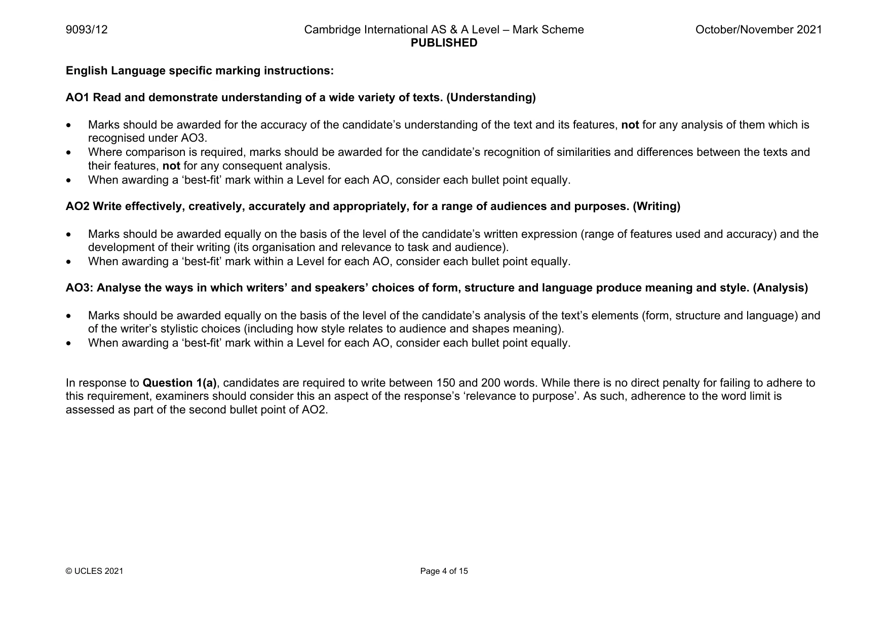 Mark scheme, page 4 of 15