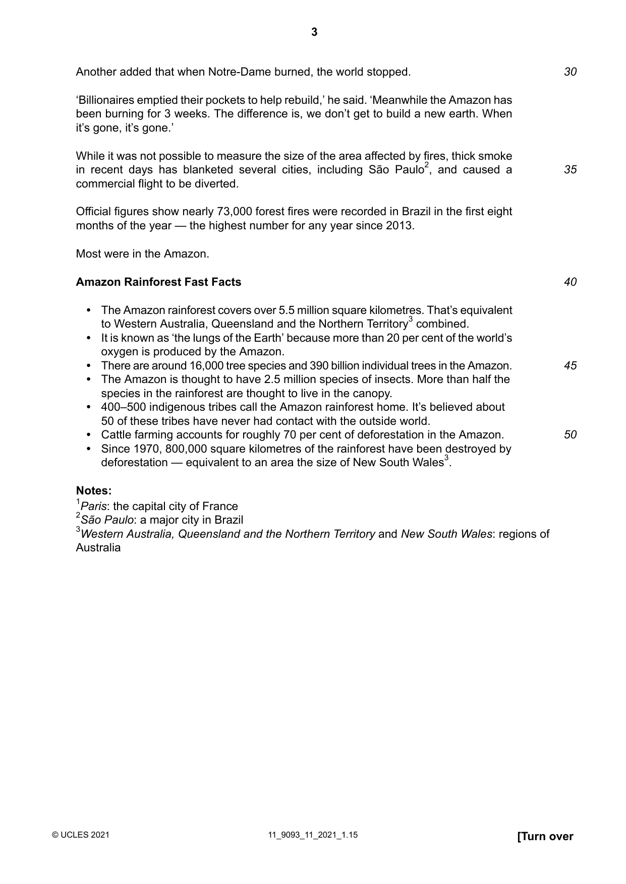 Cambridge A Level English - Language AS and A Level (from 2014) 9093 2021 Oct/Nov Paper 1 · Variant 1 question paper, page 3 of 8