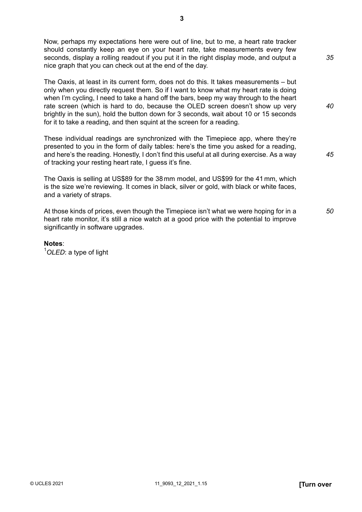 Cambridge A Level English - Language AS and A Level (from 2014) 9093 2021 Oct/Nov Paper 1 · Variant 2 question paper, page 3 of 8