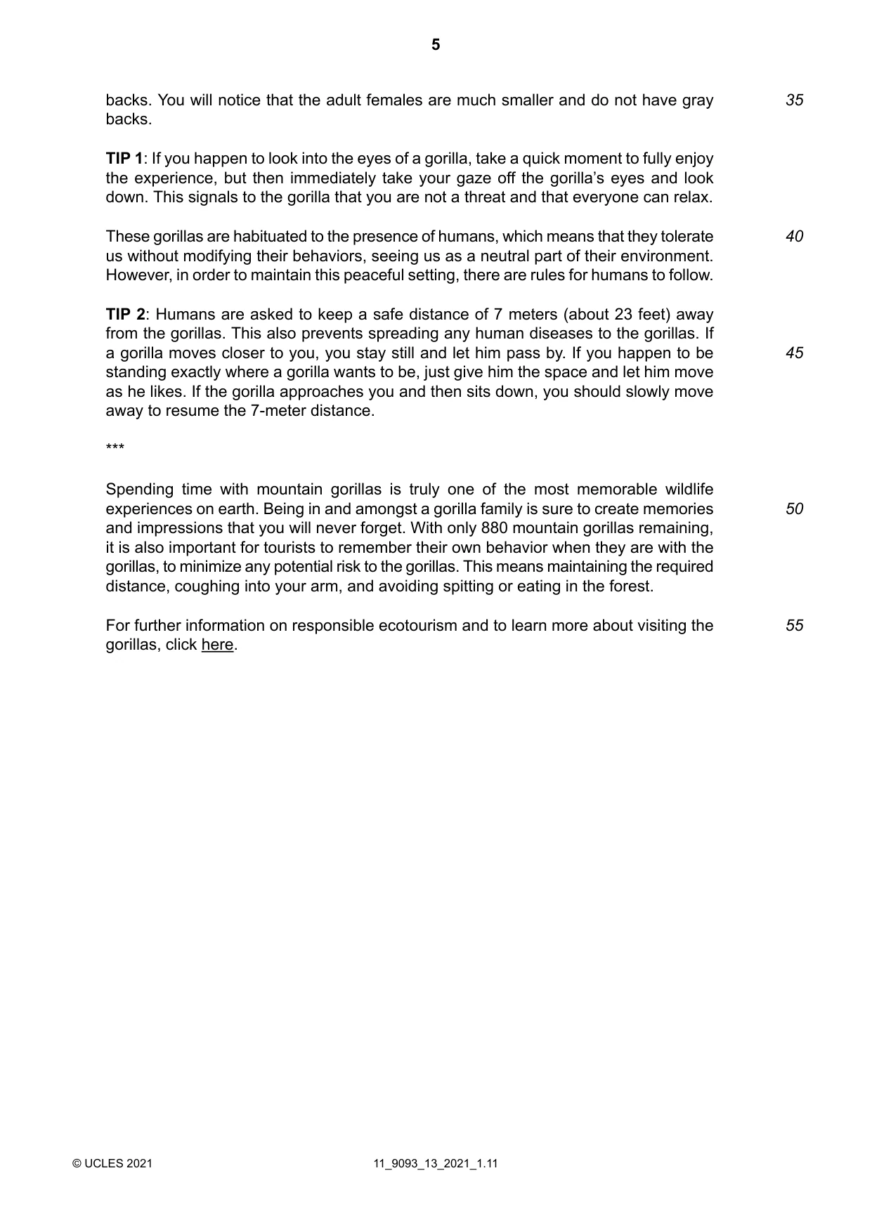 Cambridge A Level English - Language AS and A Level (from 2014) 9093 2021 Oct/Nov Paper 1 · Variant 3 question paper, page 5 of 8