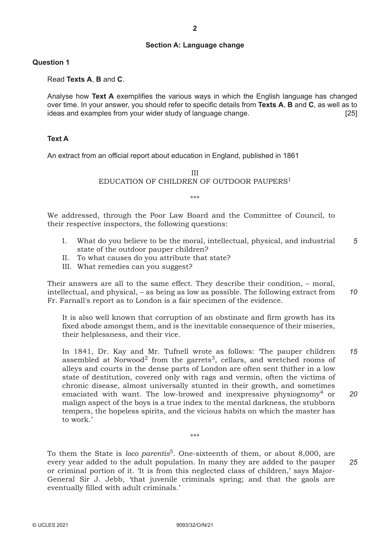 Cambridge A Level English - Language AS and A Level (from 2014) 9093 2021 Oct/Nov Paper 3 · Variant 2 question paper, page 2 of 8