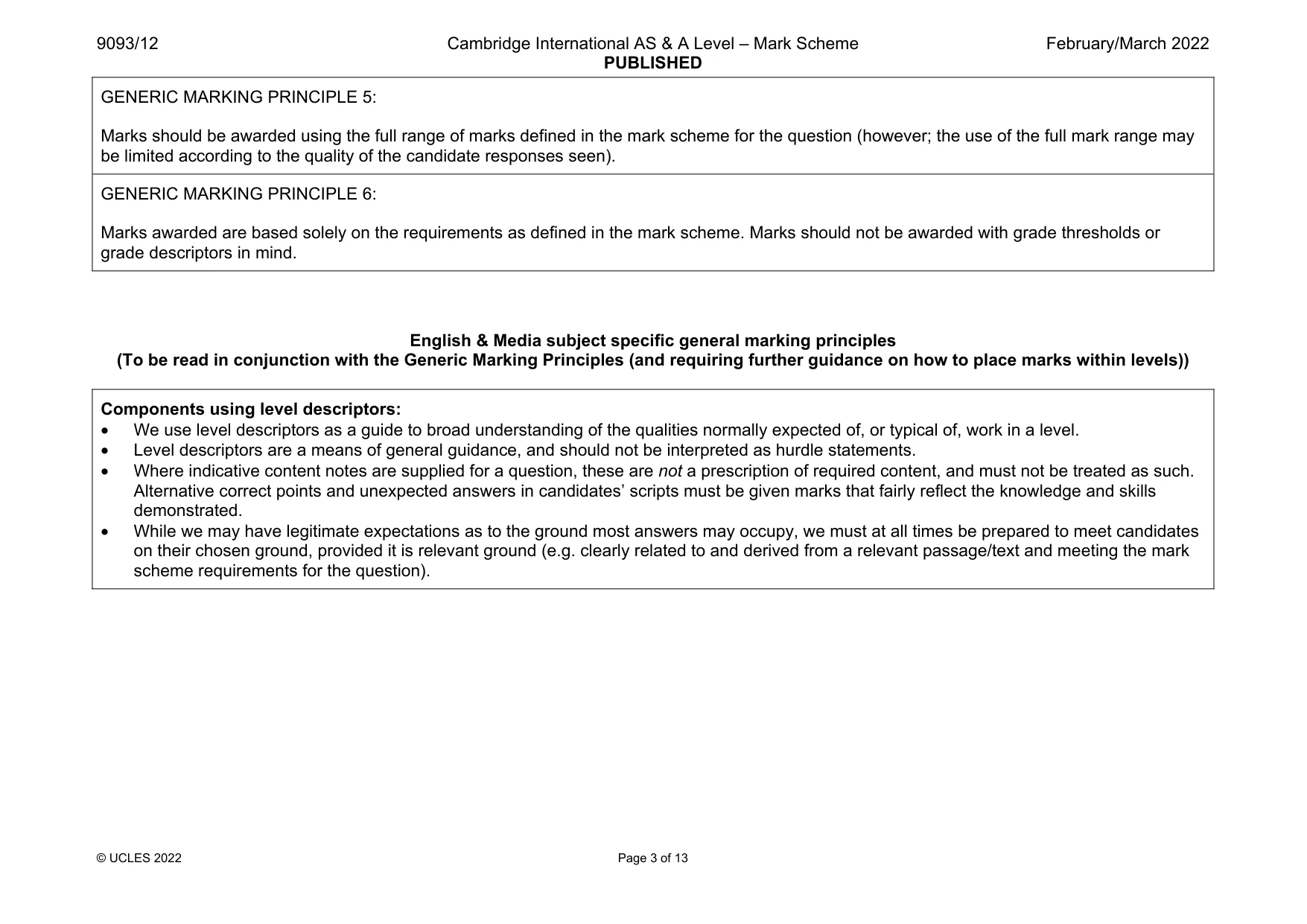 Mark scheme, page 3 of 13