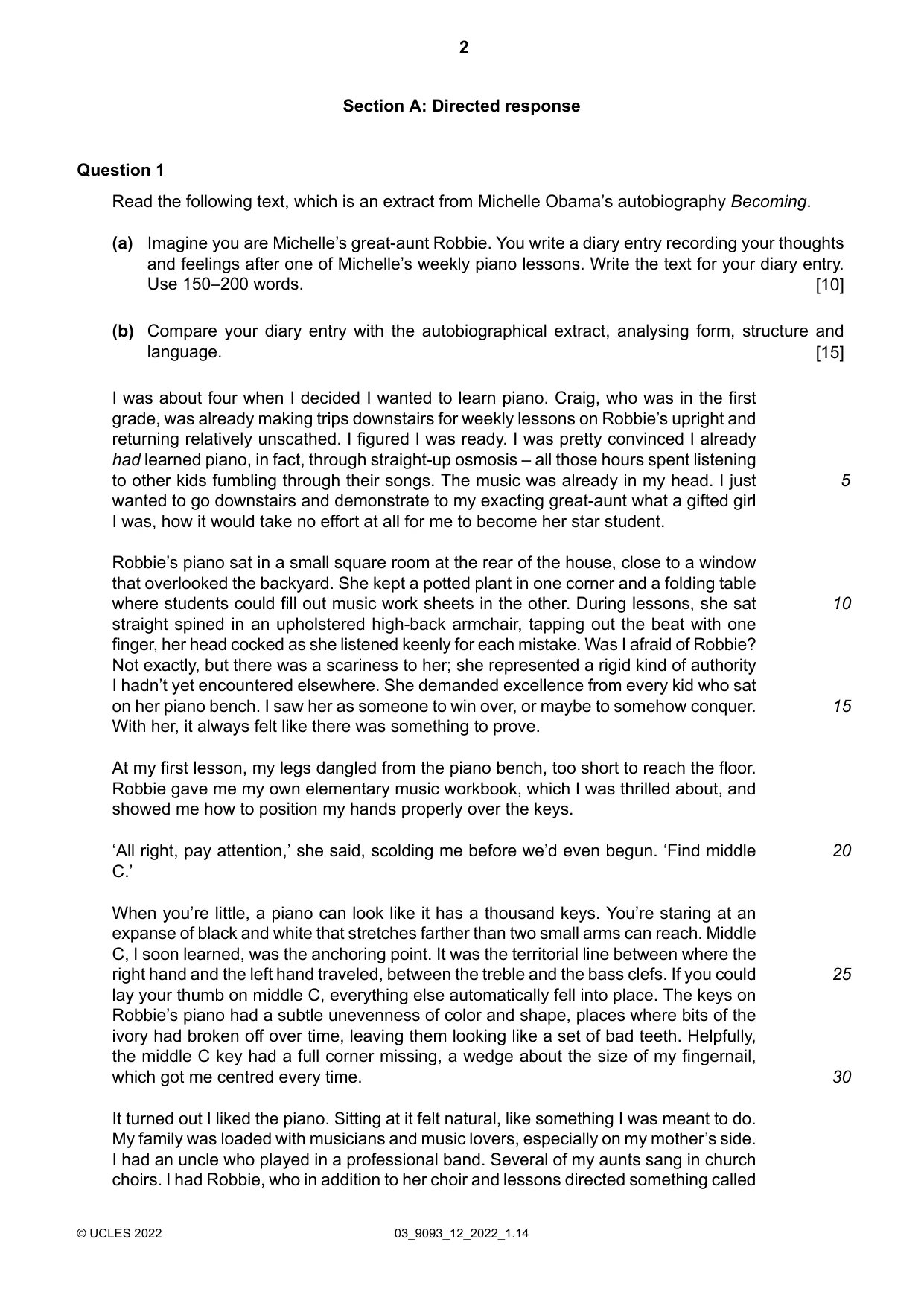 Cambridge A Level English - Language AS and A Level (from 2014) 9093 2022 Feb/March Paper 1 · Variant 2 question paper, page 2 of 8