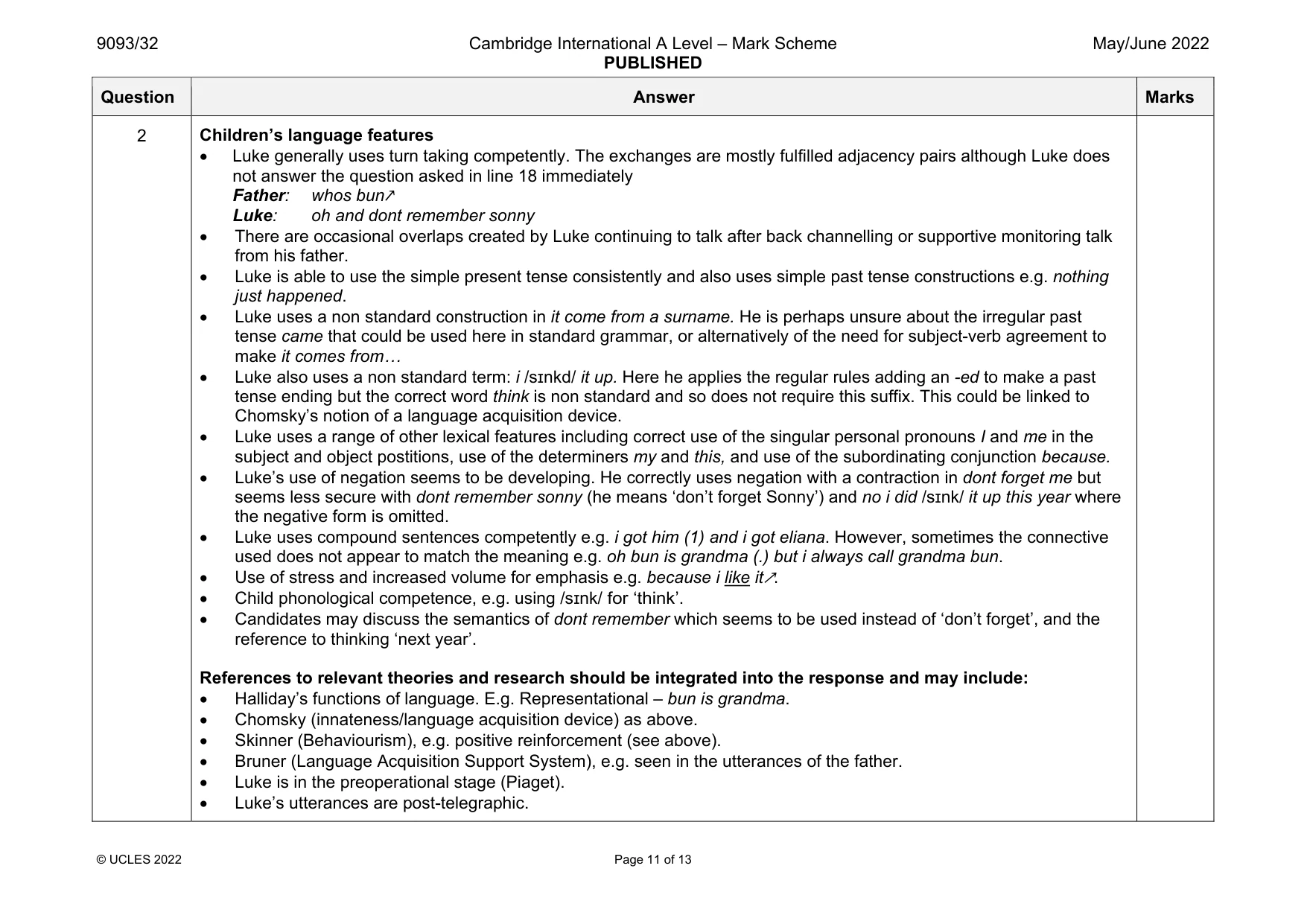 Mark scheme, page 11 of 13
