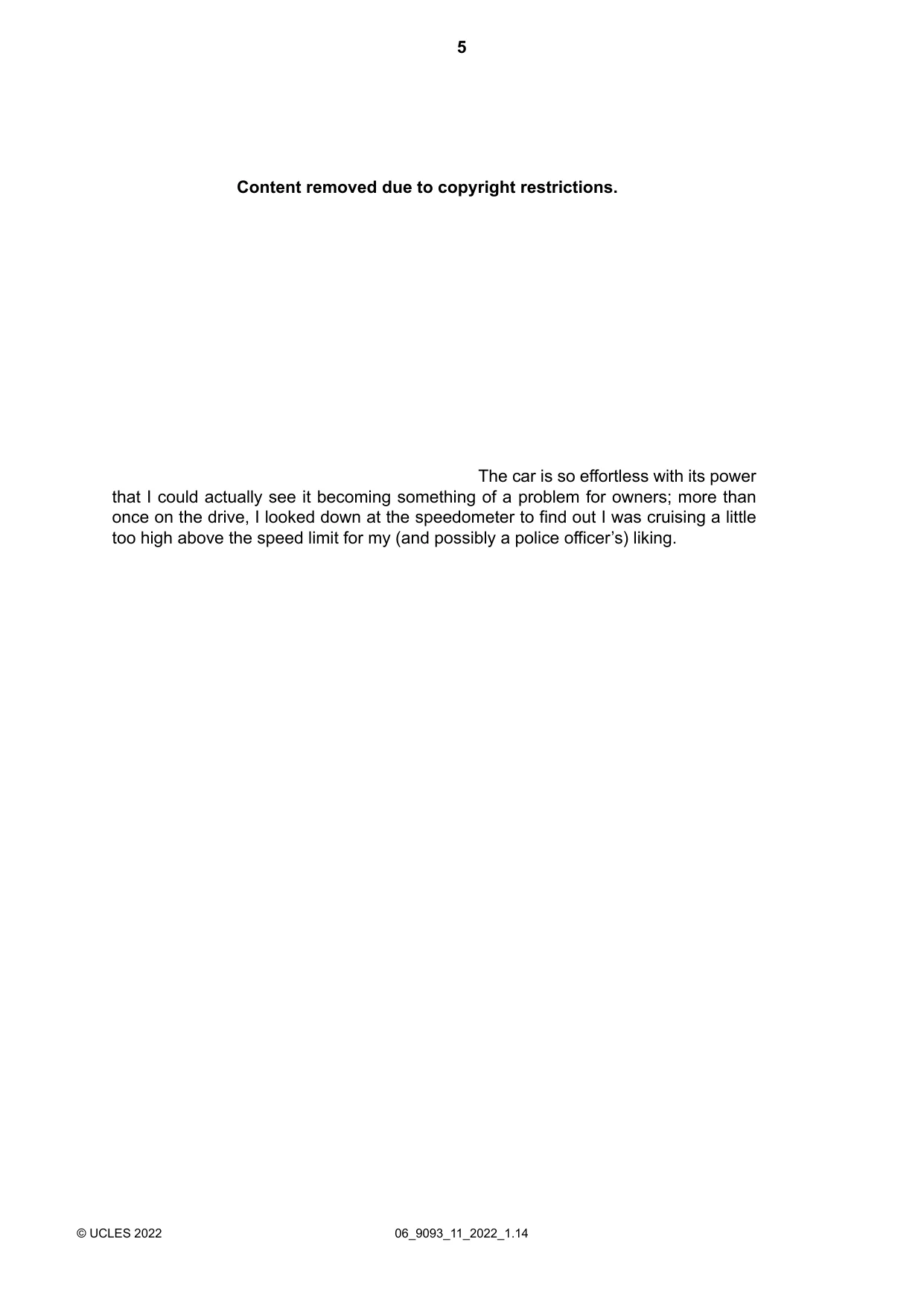 Cambridge A Level English - Language AS and A Level (from 2014) 9093 2022 May/June Paper 1 · Variant 1 question paper, page 5 of 8