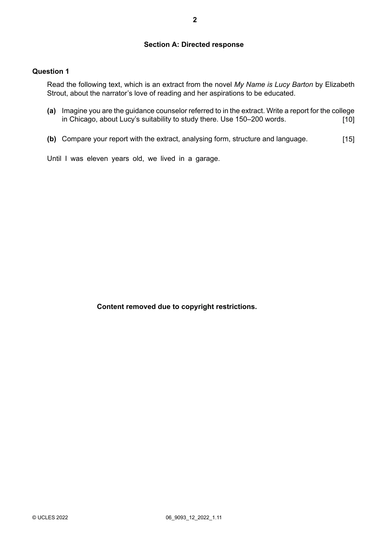 Cambridge A Level English - Language AS and A Level (from 2014) 9093 2022 May/June Paper 1 · Variant 2 question paper, page 2 of 8