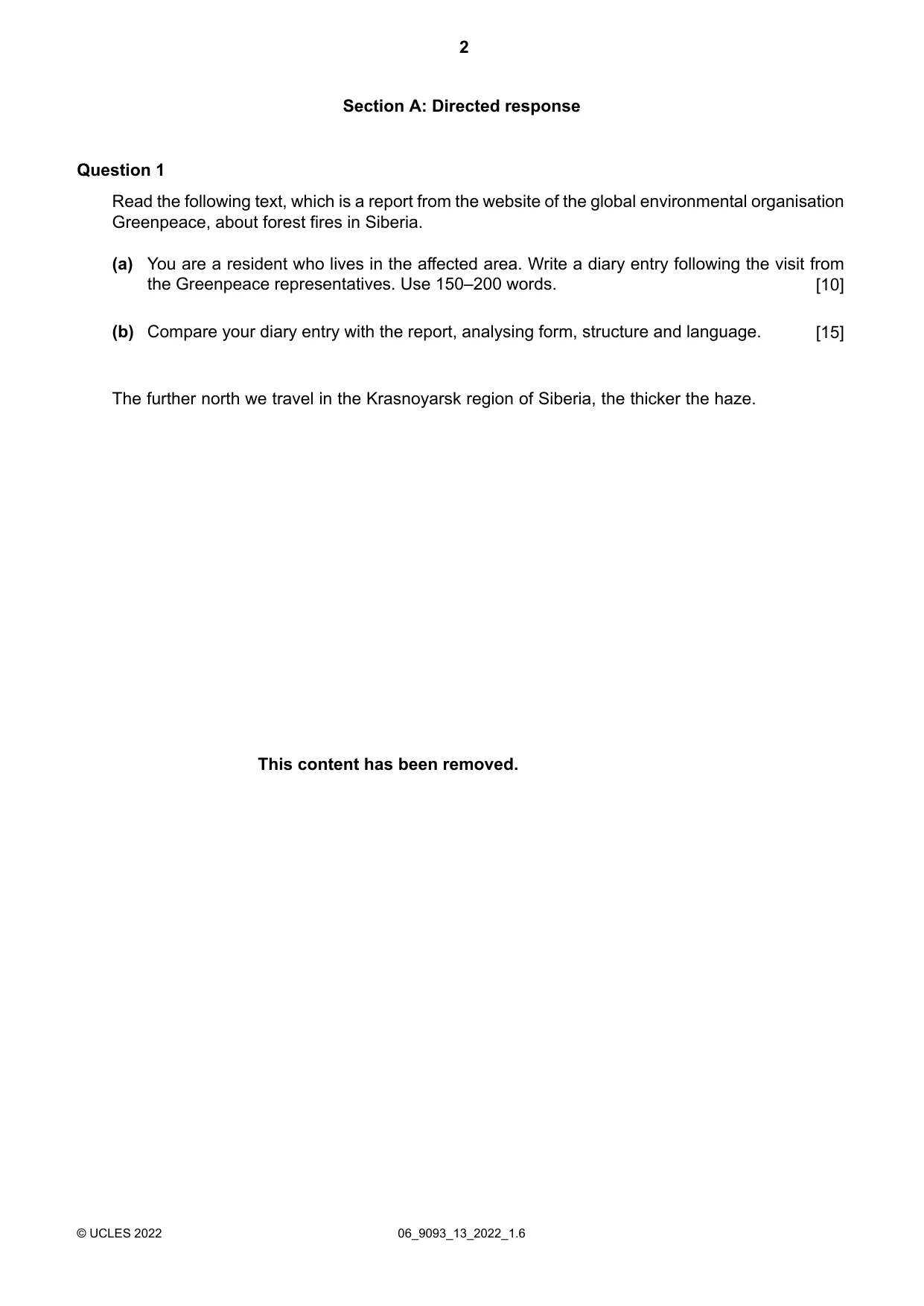 Cambridge A Level English - Language AS and A Level (from 2014) 9093 2022 May/June Paper 1 · Variant 3 question paper, page 2 of 8